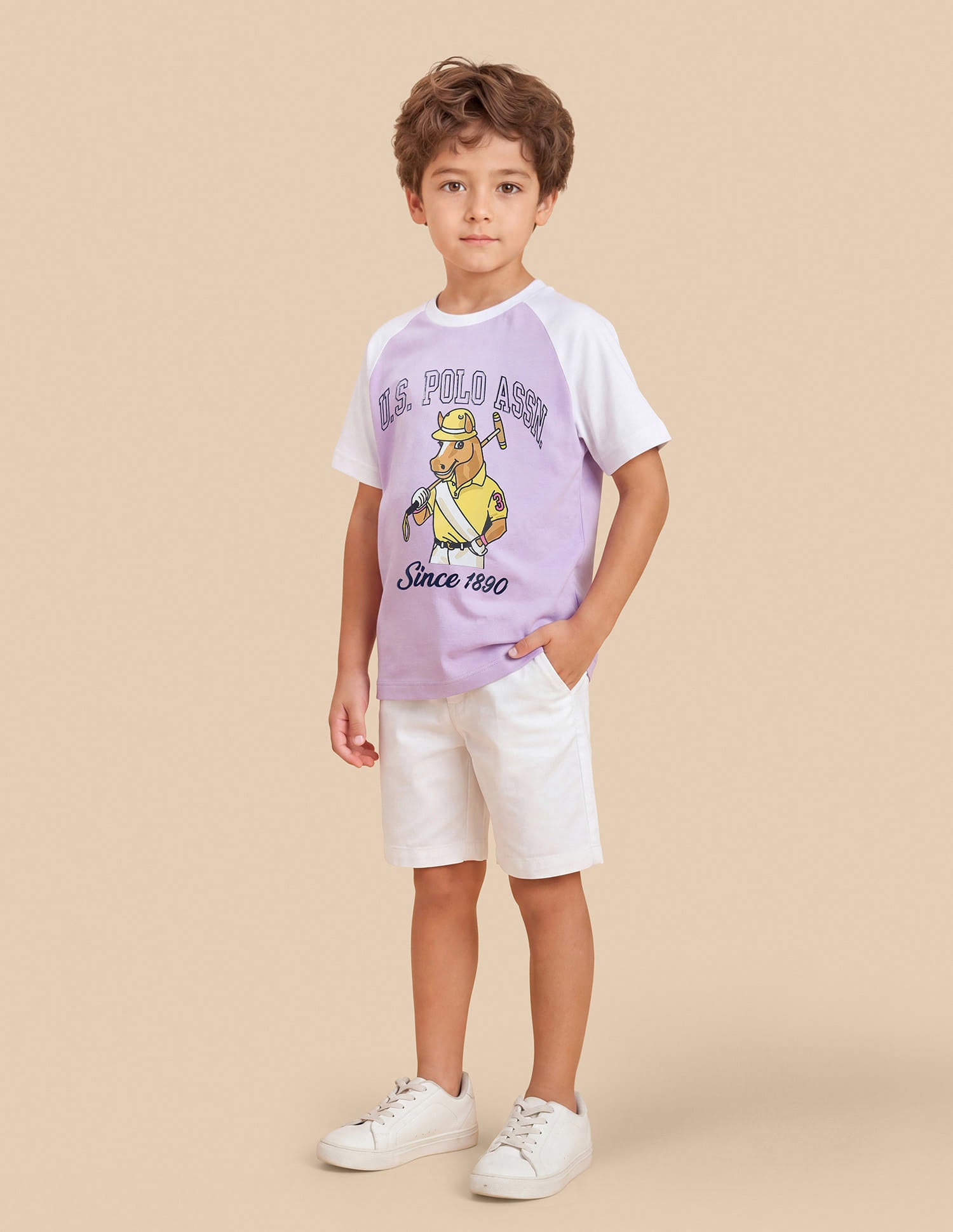 Graphic Printed Regular Fit T-Shirt Purple - U.S. Polo Assn. India | Large