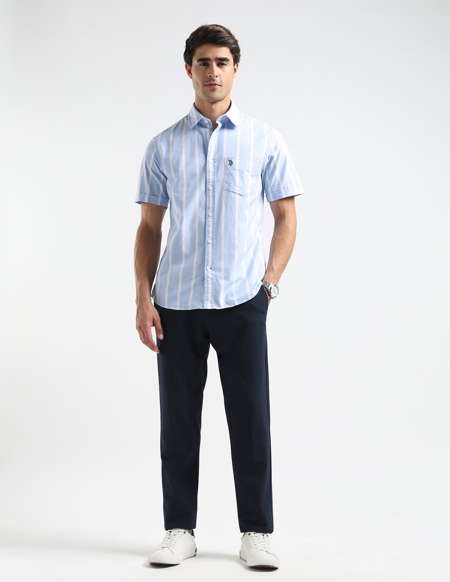 Vertical Striped Oxford Shirt Blue - U.S. POLO ASSN. | Large