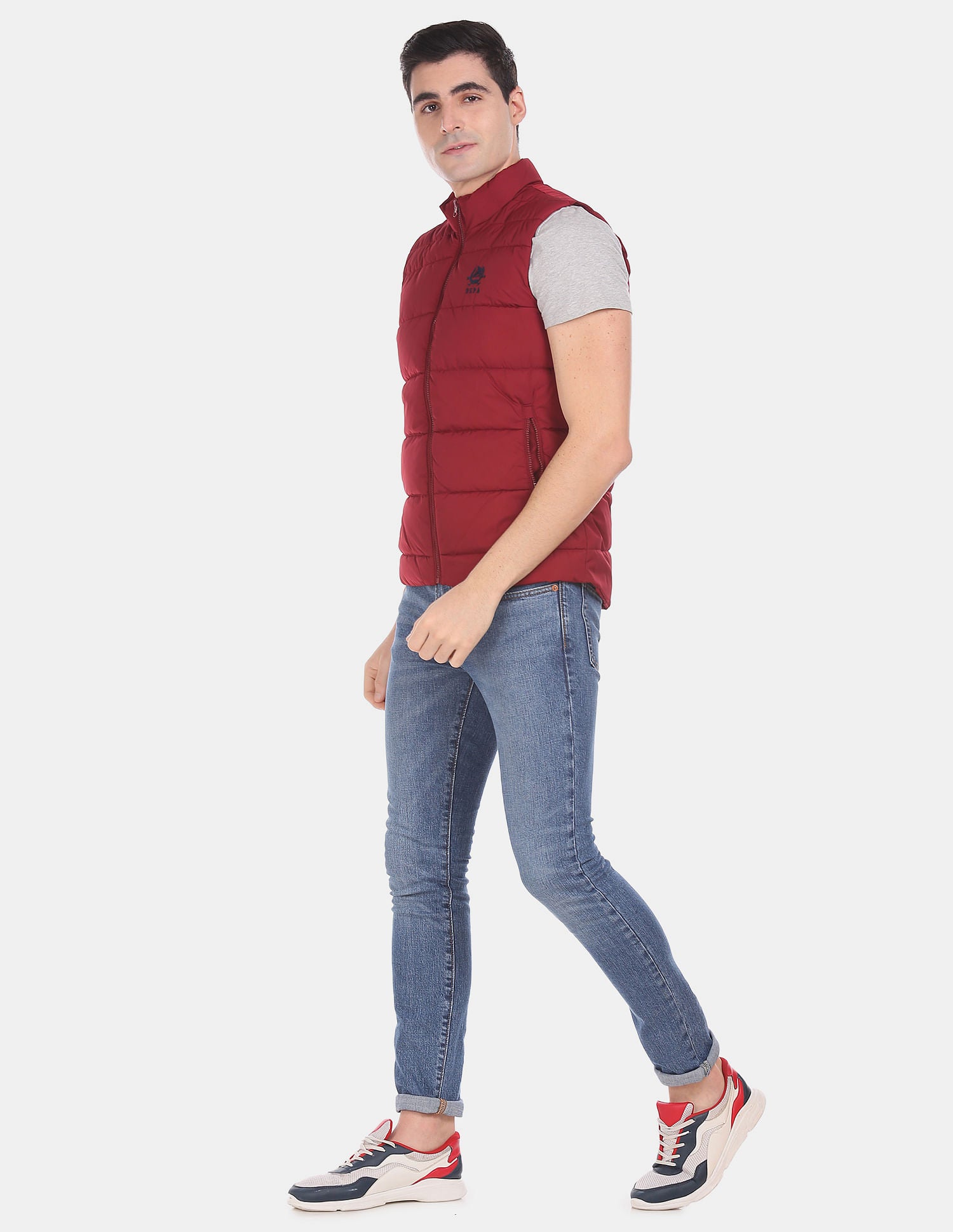 Sleeveless Quilted Gilet Jacket Red - U.S. POLO ASSN. | Large