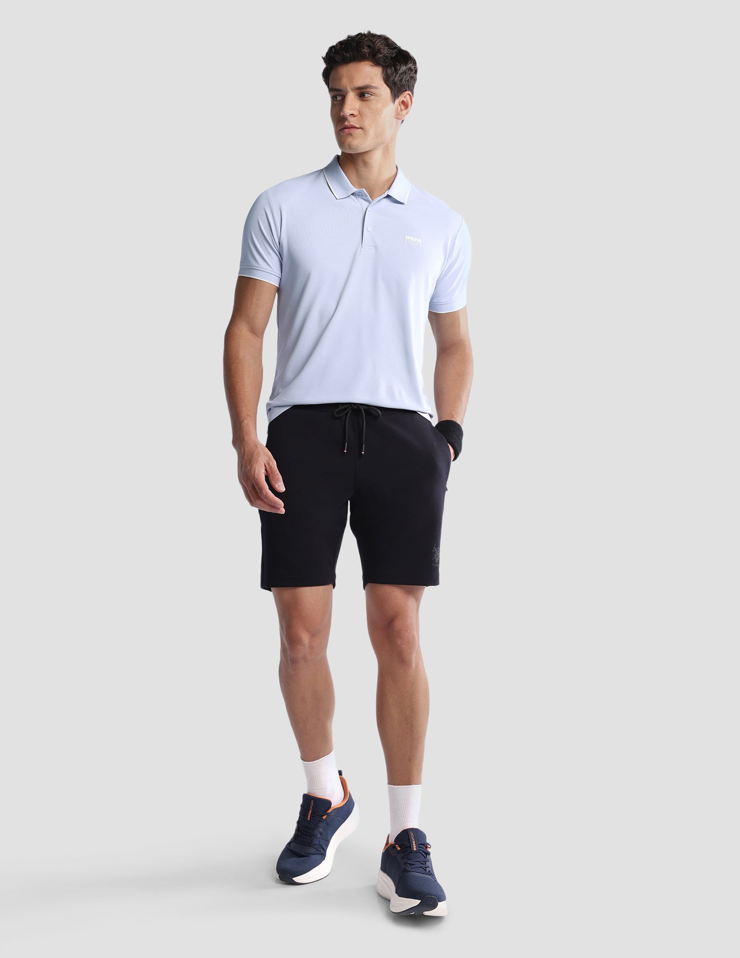 Solid Regular Fit Active Polo Shirt Light Blue - U.S. Polo Assn. India | Large