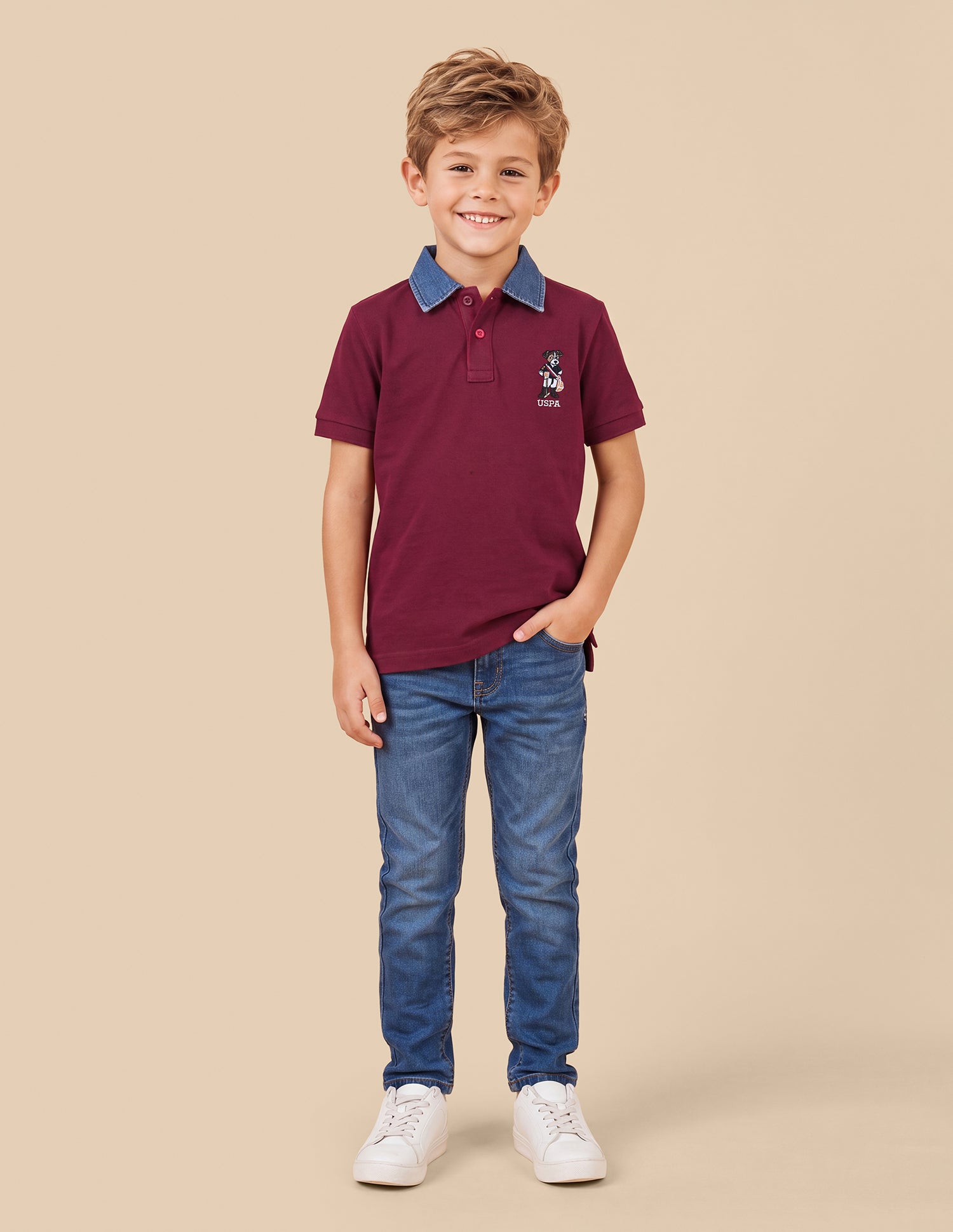 Solid Regular Fit Polo Shirt Maroon - U.S. Polo Assn. India | Large