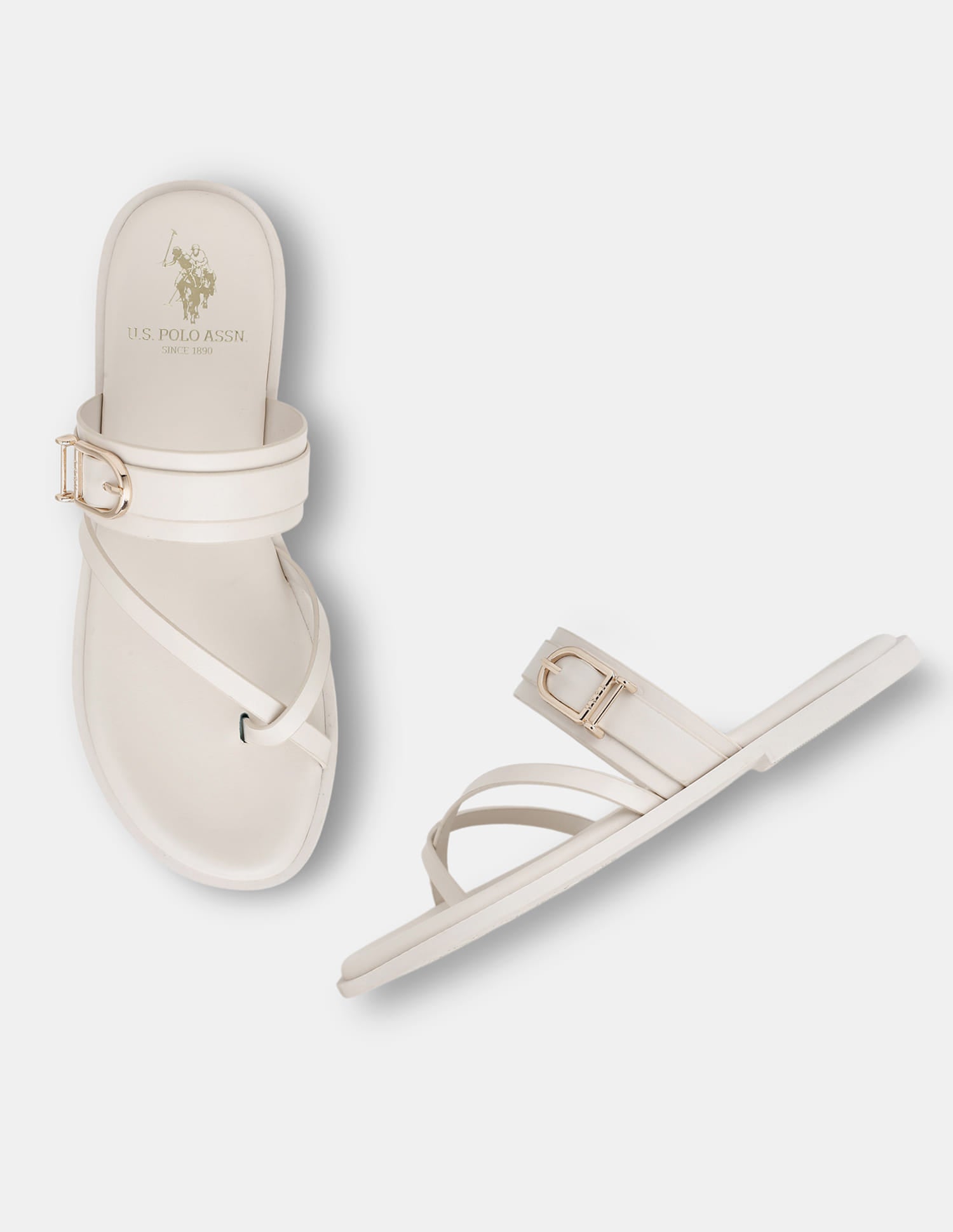 Women Relien One Toe Sandals Off White - U.S. Polo Assn. India | Large