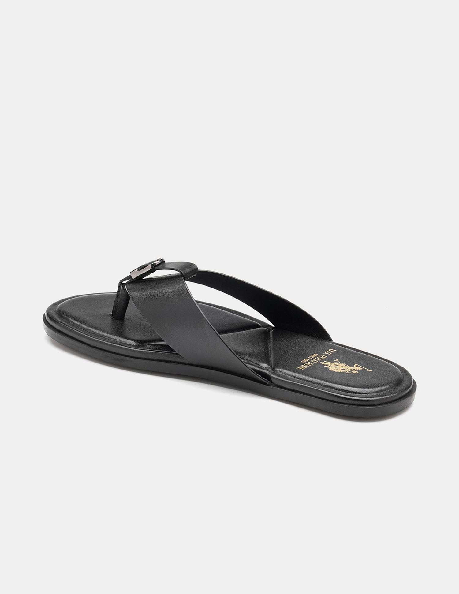 Men Diaz Broad Strap Slippers Black - U.S. POLO ASSN. | Large