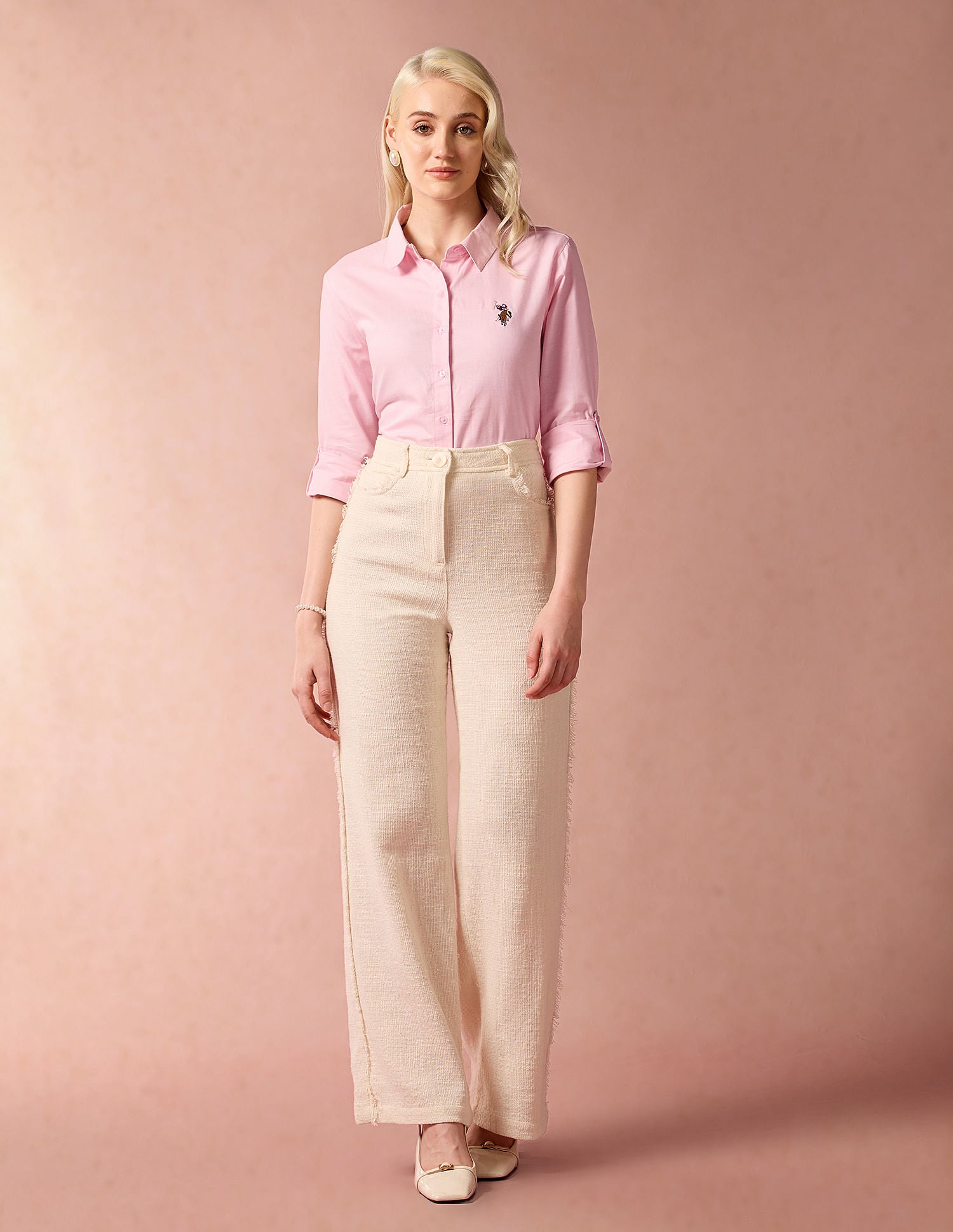 Embroidered Logo Oxford Shirt Turquoise - U.S. POLO ASSN. | Large