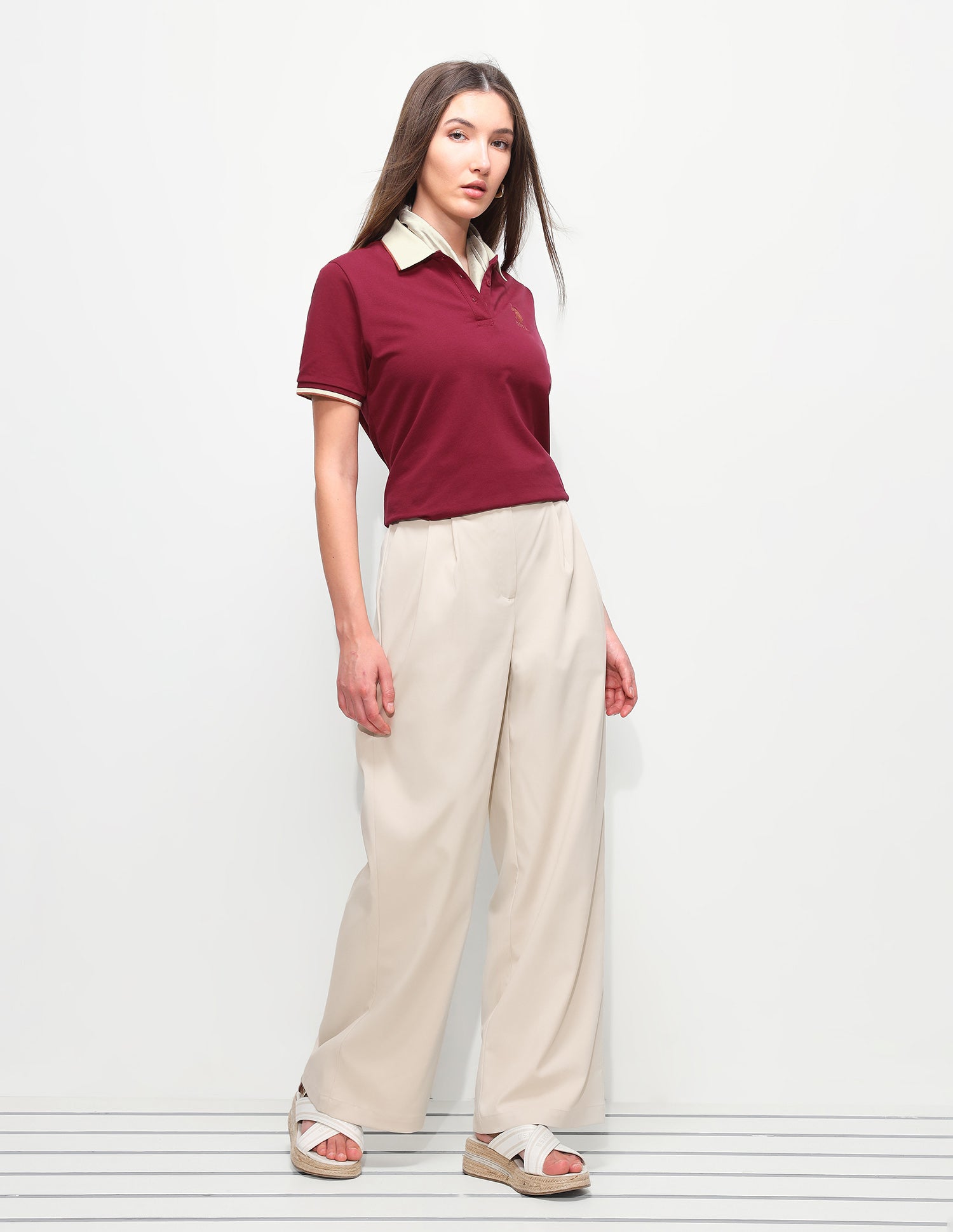 Solid Relaxed Fit Polo Shirt Dark Red - U.S. Polo Assn. India | Large