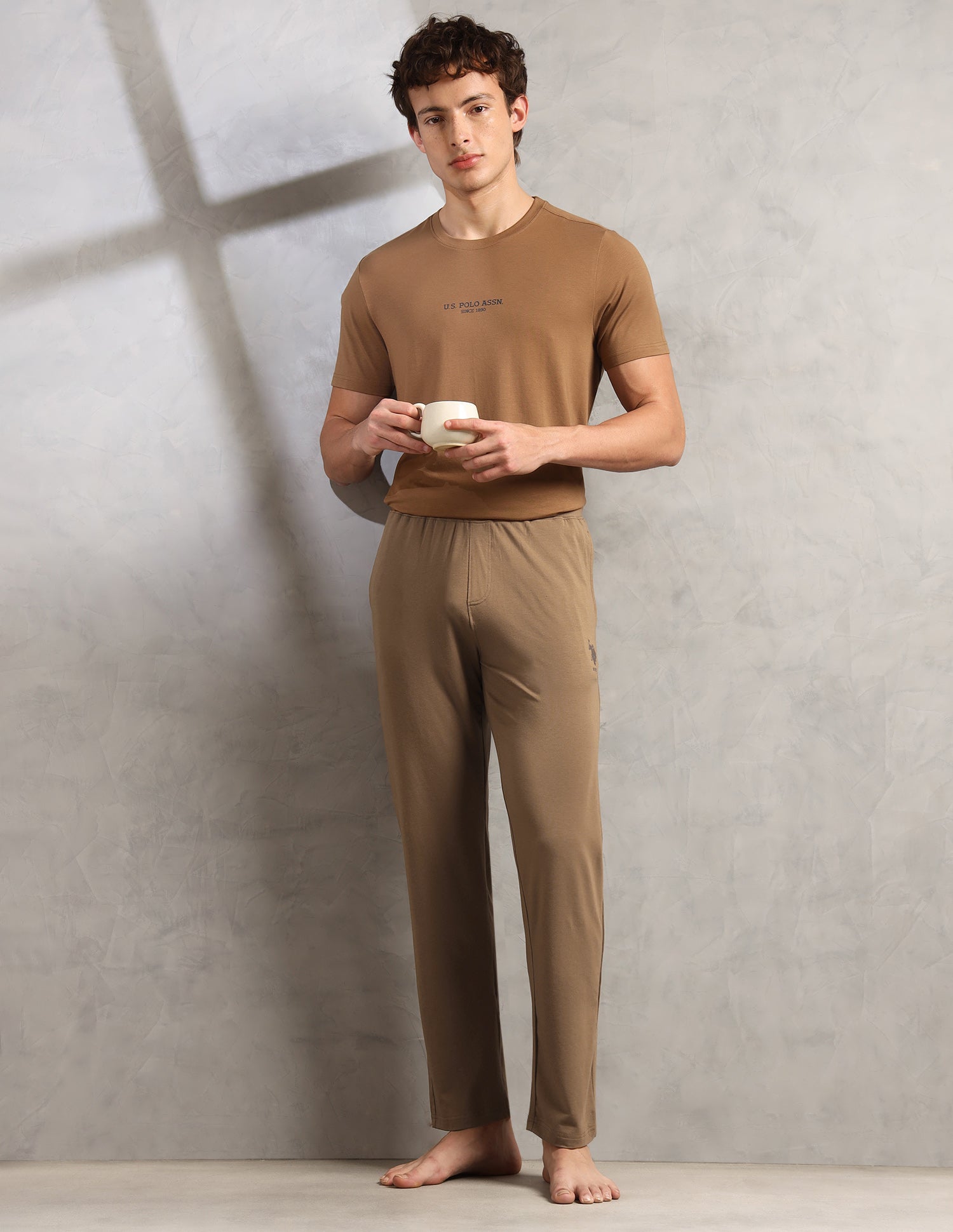 Relaxed Fit Breathable PR001-PL - Lounge Pants Pack Of 1 Malt Ball - U.S. Polo Assn. India | Large