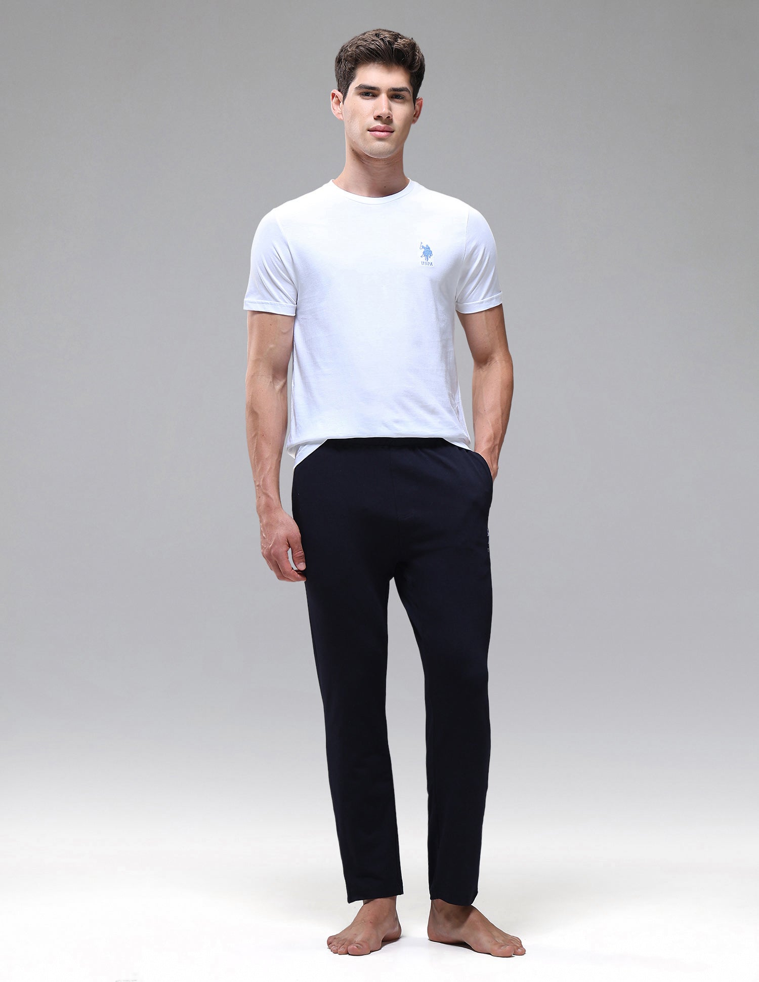 Cotton Stretch OELP1 Lounge Track Pants - Pack Of 1 Navy - U.S. Polo Assn. India | Large