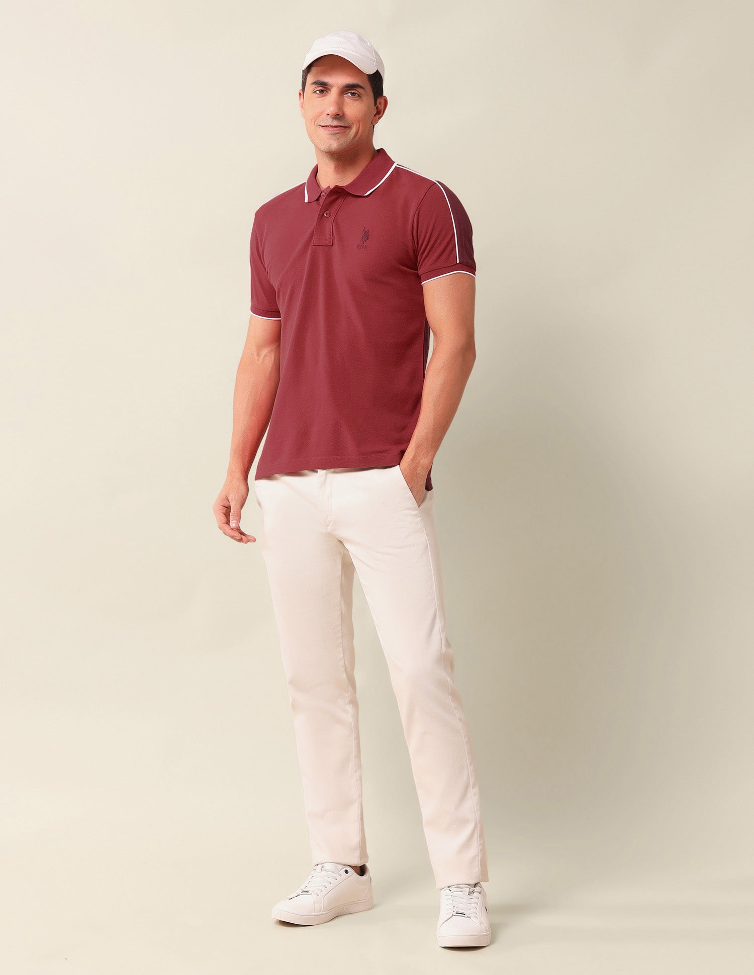 Colourblocked Slim Fit Polo Shirt Red - U.S. Polo Assn. India | Large