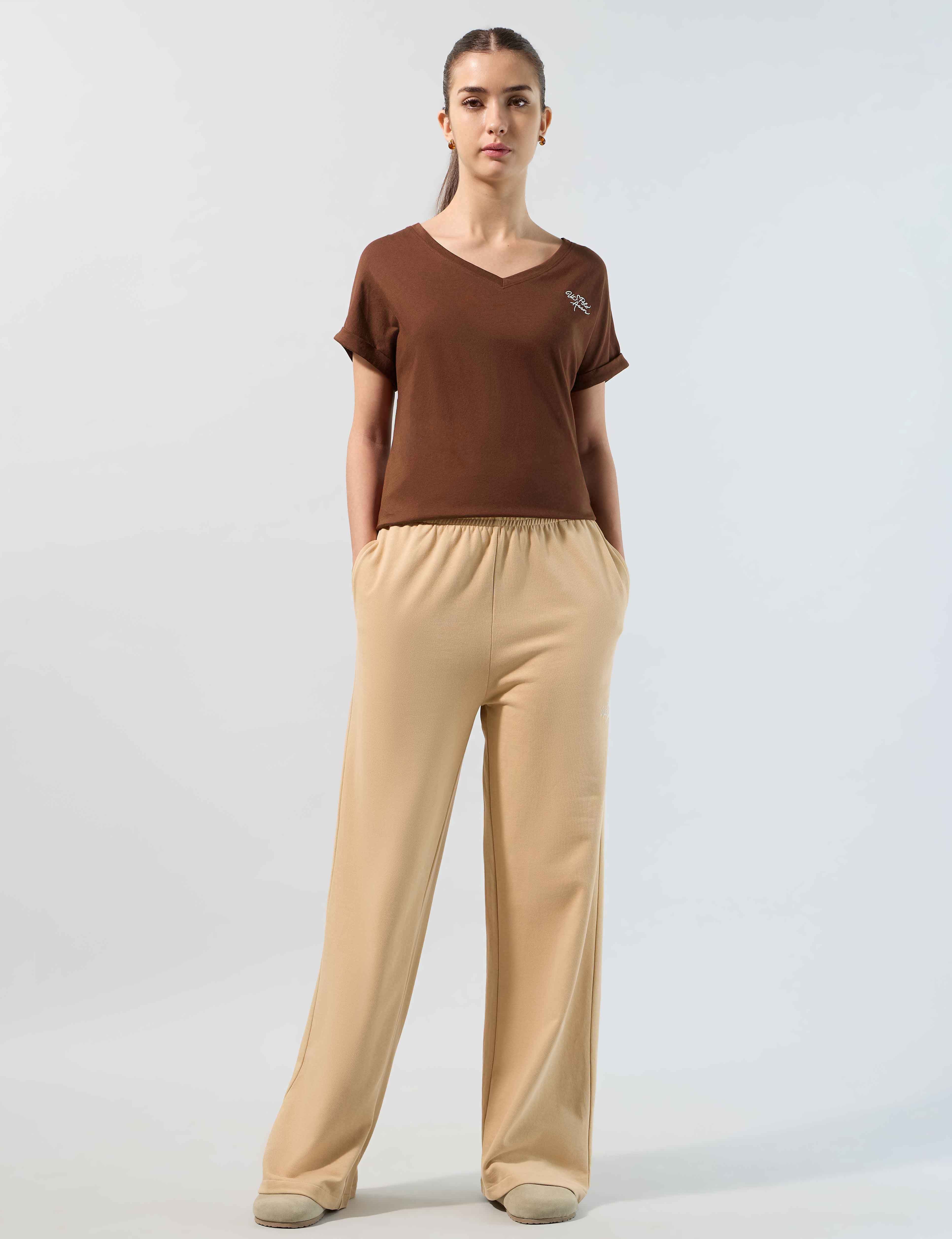 Solid Regular Fit T-Shirt Brown - U.S. POLO ASSN. | Large