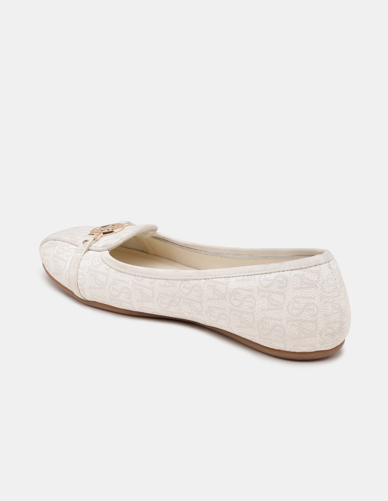 Women Alina 3.0 Round Toe Monogram Ballerinas White - U.S. Polo Assn. India | Large