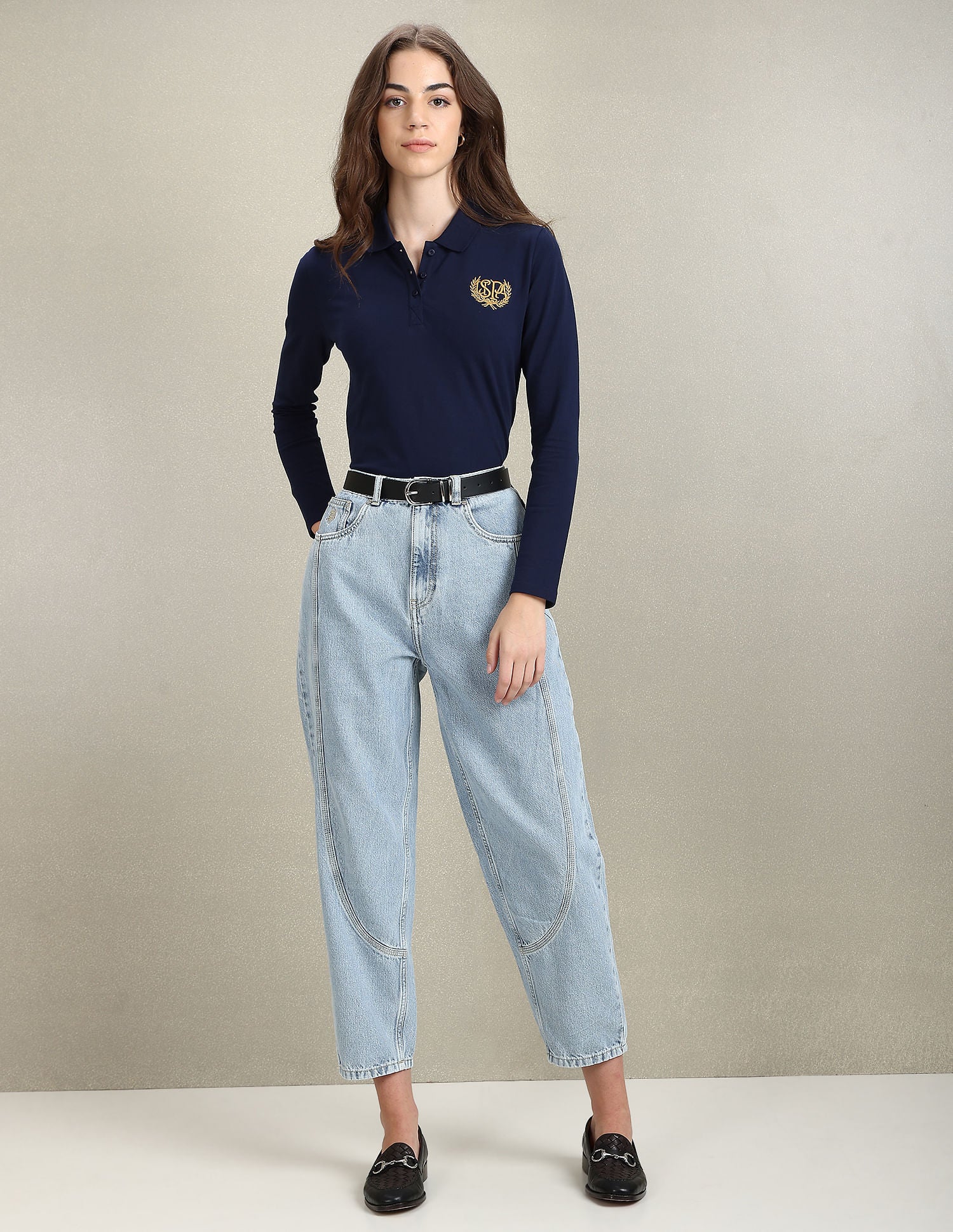 Gold Crest Slim Polo Shirt Navy - U.S. POLO ASSN. | Large