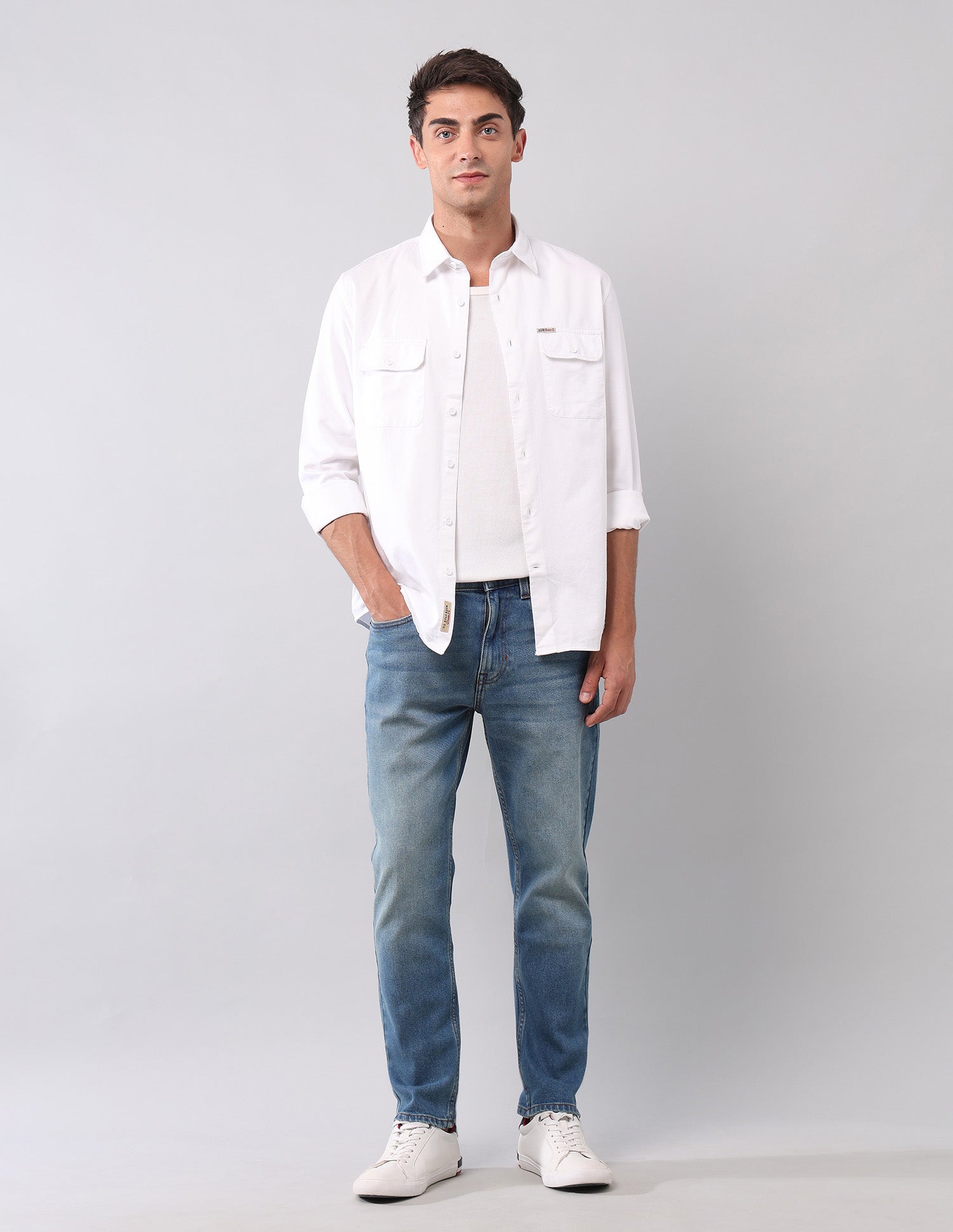 Cole Comfort Cropped Fit Blue Jeans Blue - U.S. POLO ASSN. | Large