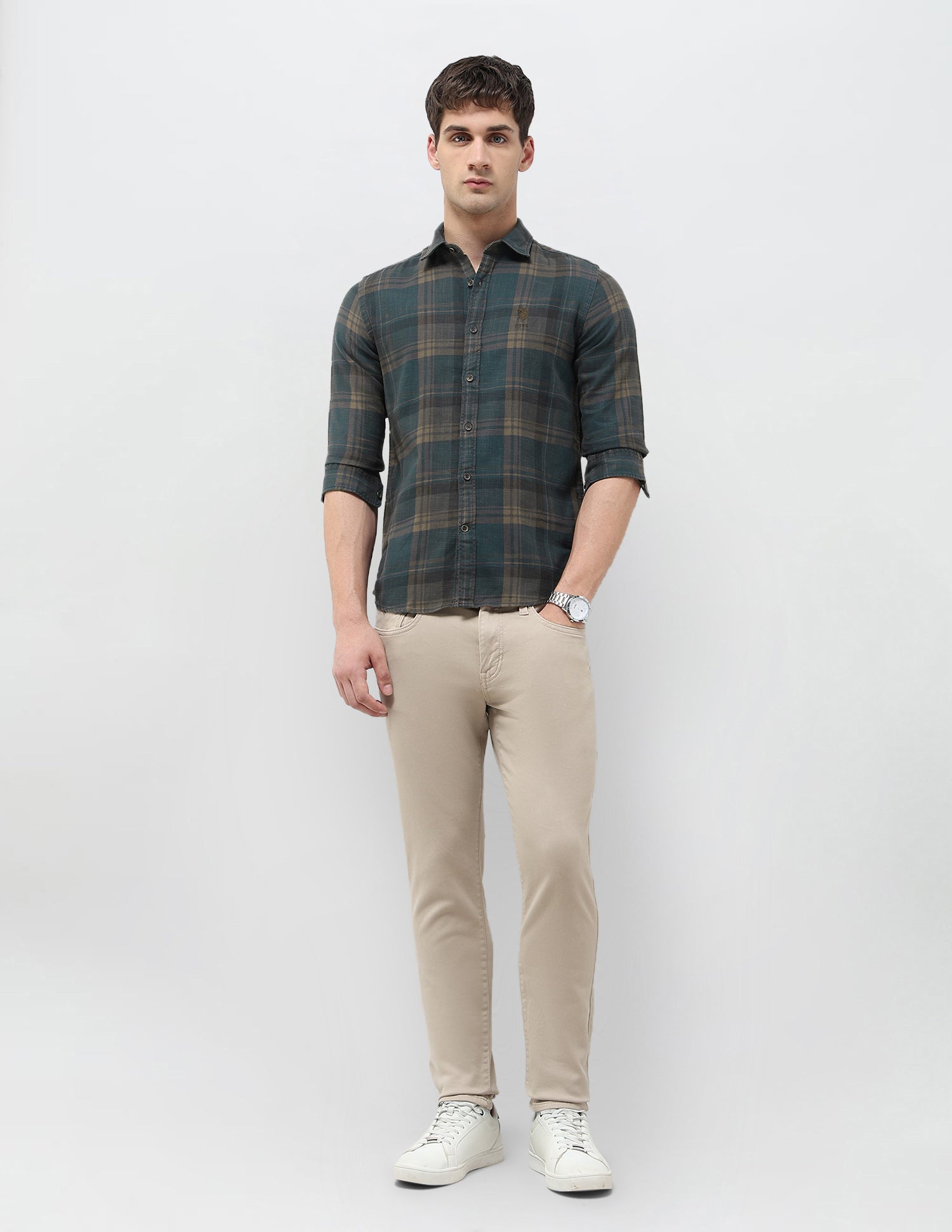 Tartan Checked Regular Fit Shirt Grey - U.S. POLO ASSN. | Large