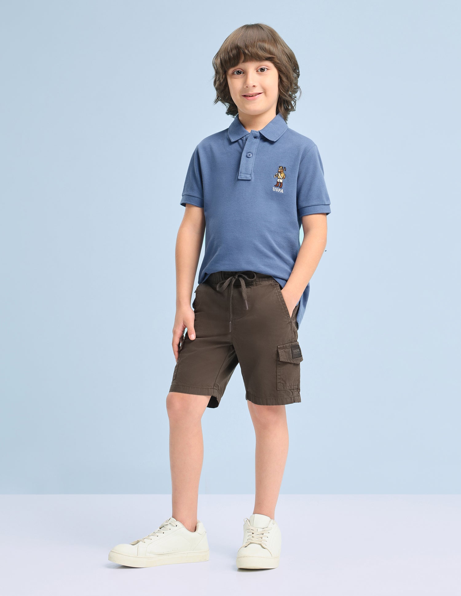 Solid Regular Fit Polo Shirt Blue - U.S. Polo Assn. India | Large