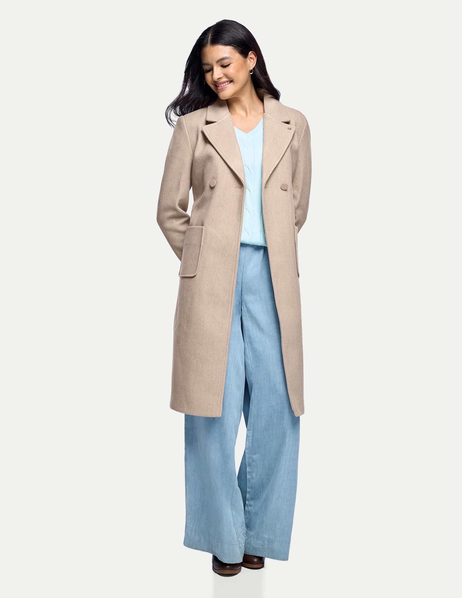 Long Jacket Waist Tie Up Jacket Beige - U.S. Polo Assn. India | Large