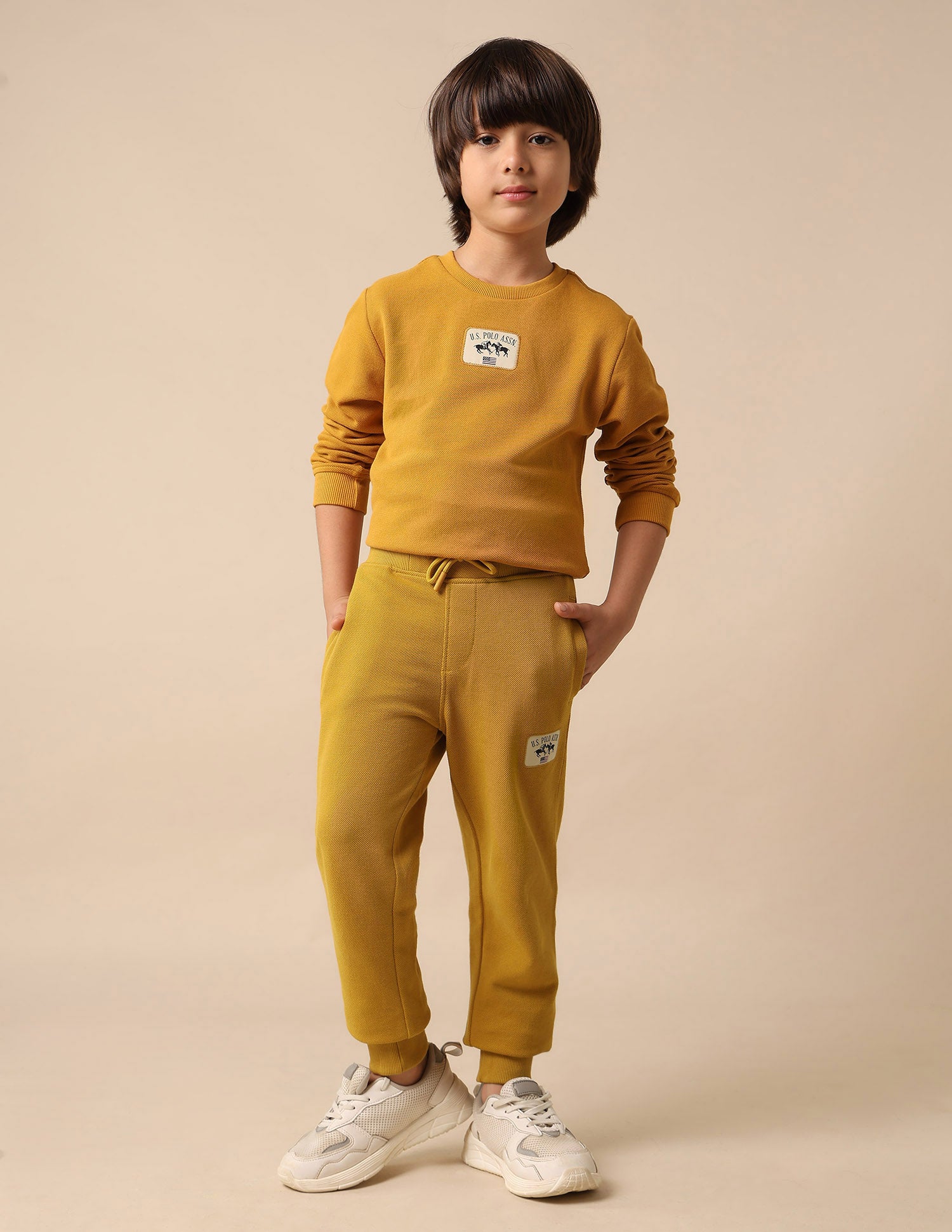 Textured Regular Fit Joggers Yellow - U.S. POLO ASSN. | Large