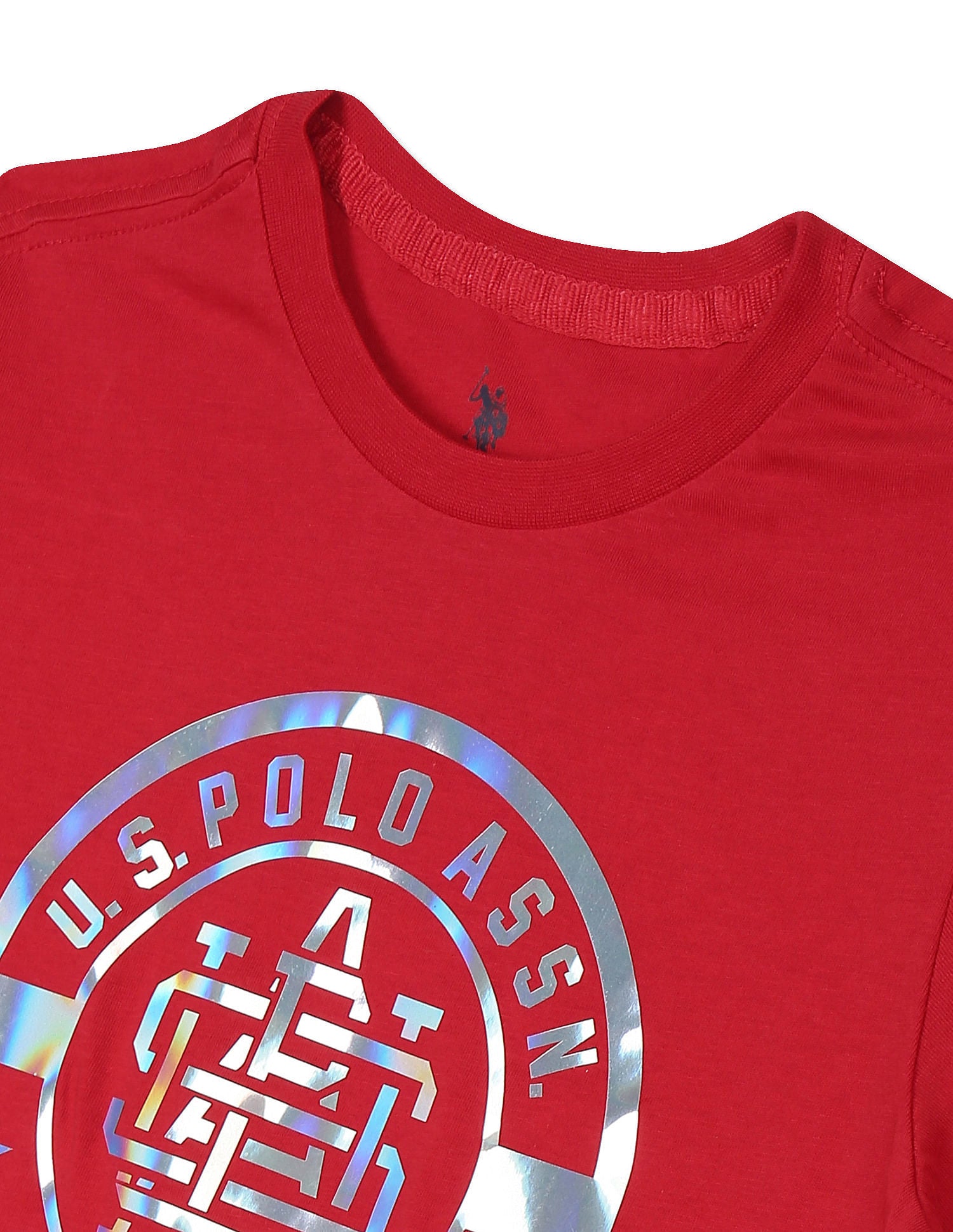 Crew Neck Graphic Print T-Shirt Red - U.S. POLO ASSN. | Large