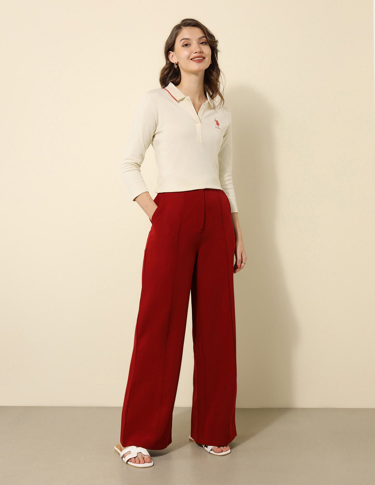 Tipped Collar Regular Fit Polo Shirt Ecru - U.S. POLO ASSN. | Large