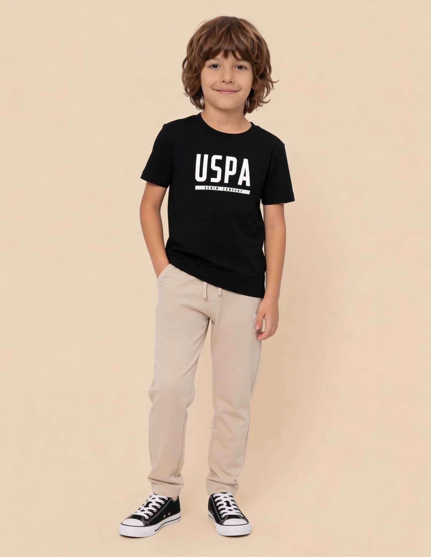 Brand Printed Regular Fit T-Shirt Black - U.S. Polo Assn. India | Large
