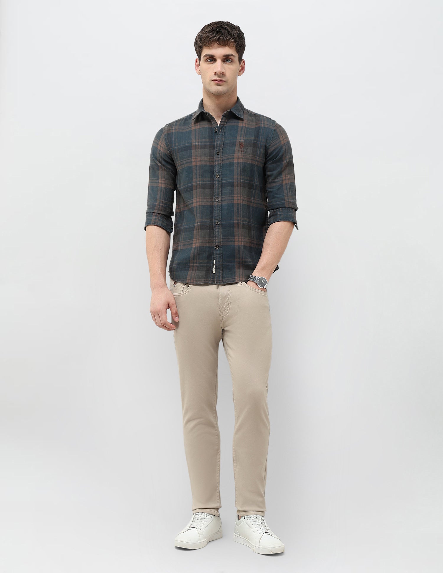 Brandon Slim Tapered Fit Mid Rise Jeans Beige - U.S. POLO ASSN. | Large