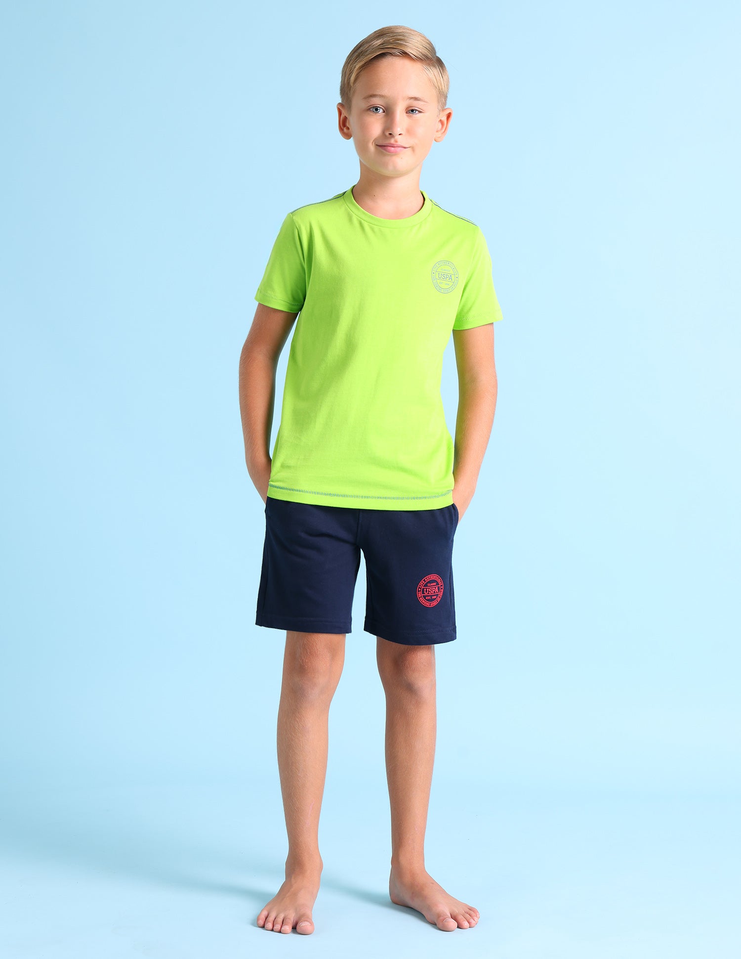 Ribbed Neck Cotton IKEA Lounge T-Shirt - Pack Of 1 Lime Green - U.S. POLO ASSN. | Large