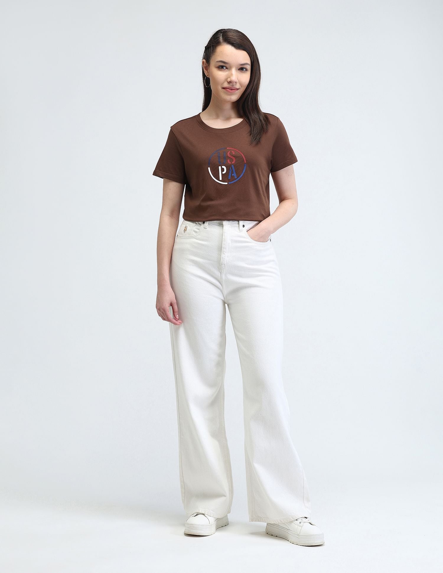 Puff Print Regular Fit T-Shirt Brown - U.S. POLO ASSN. | Large