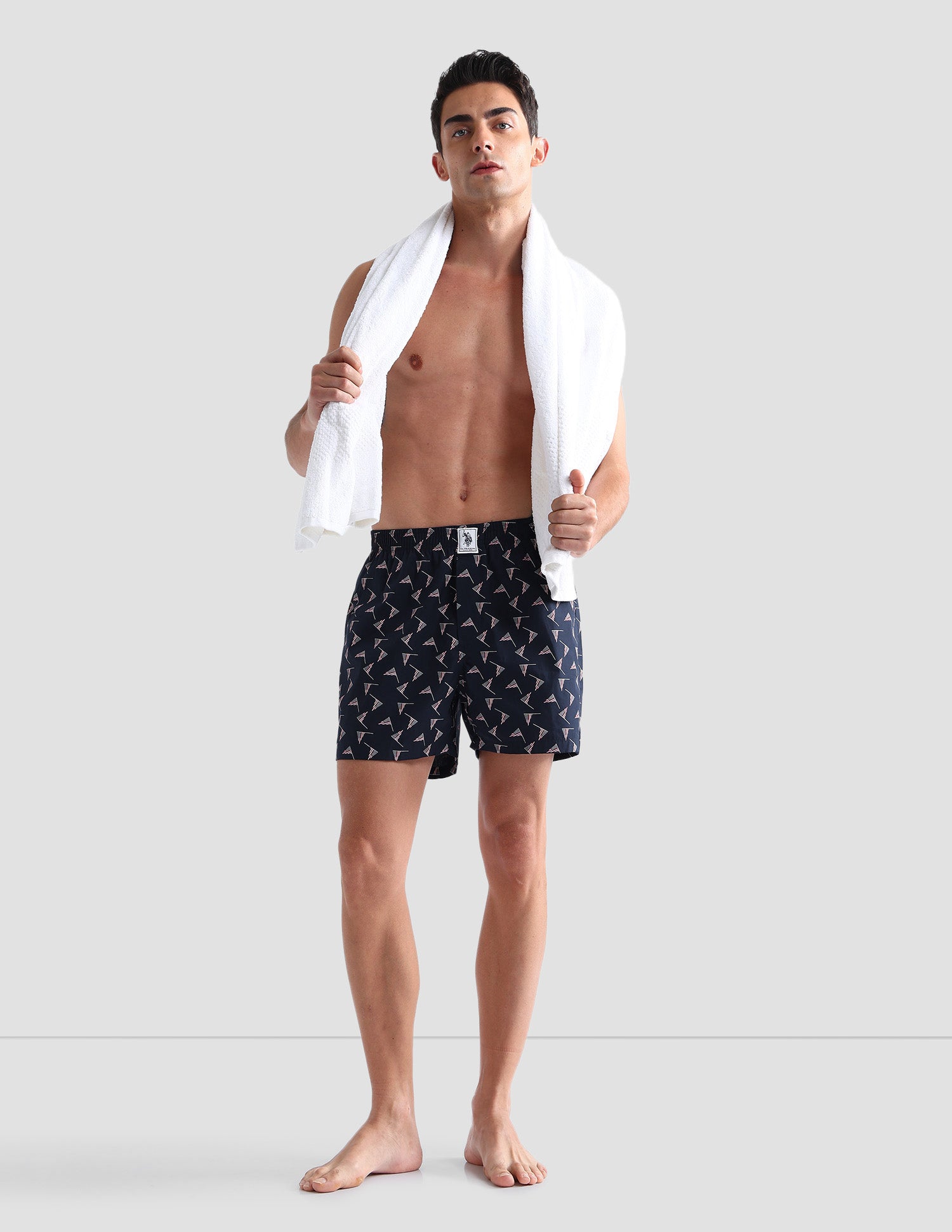 Graphic Print Cotton I657 Boxers - Pack Of 1 Navy - U.S. POLO ASSN. | Large