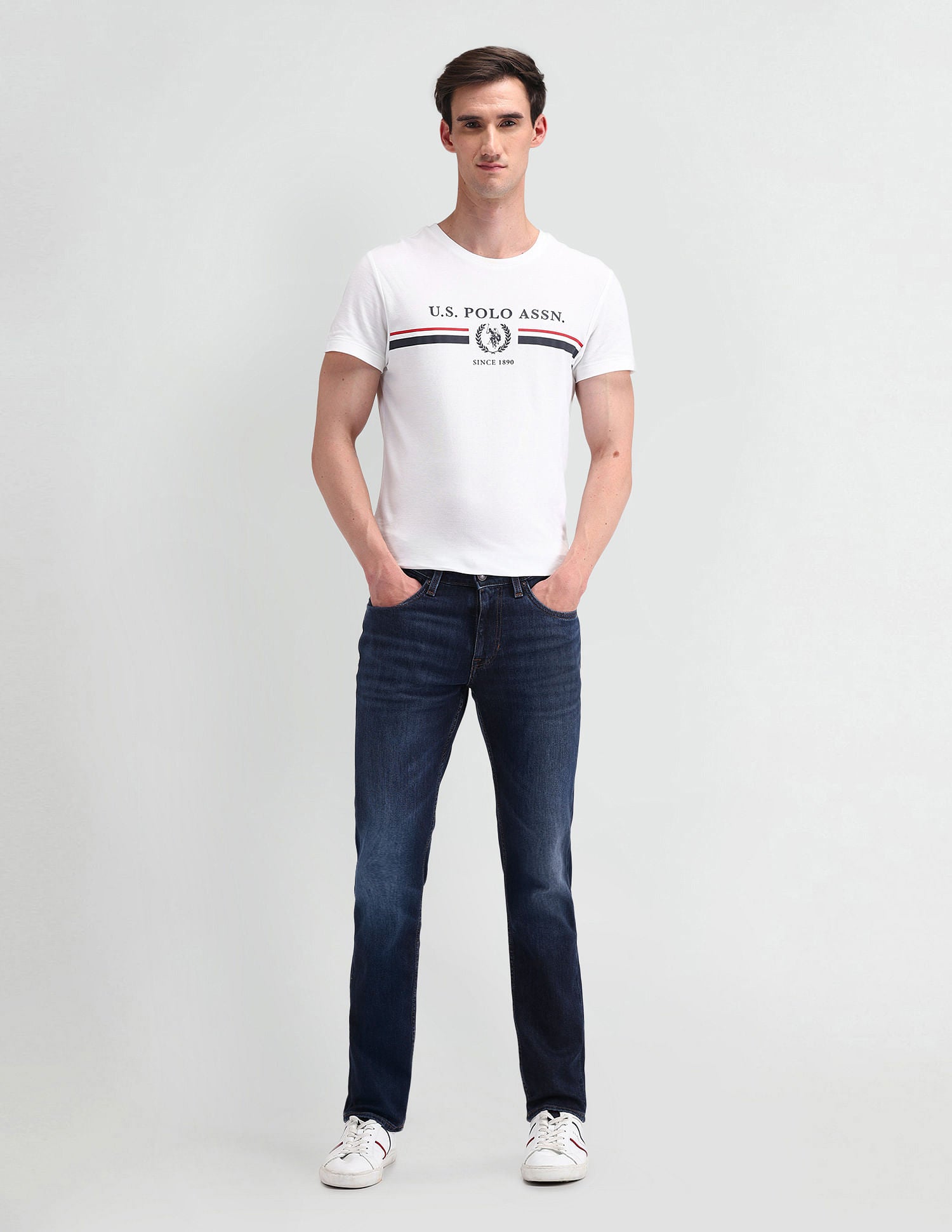 Slim Tapered Fit  Blue Jeans Dark-Blue - U.S. POLO ASSN. | Large