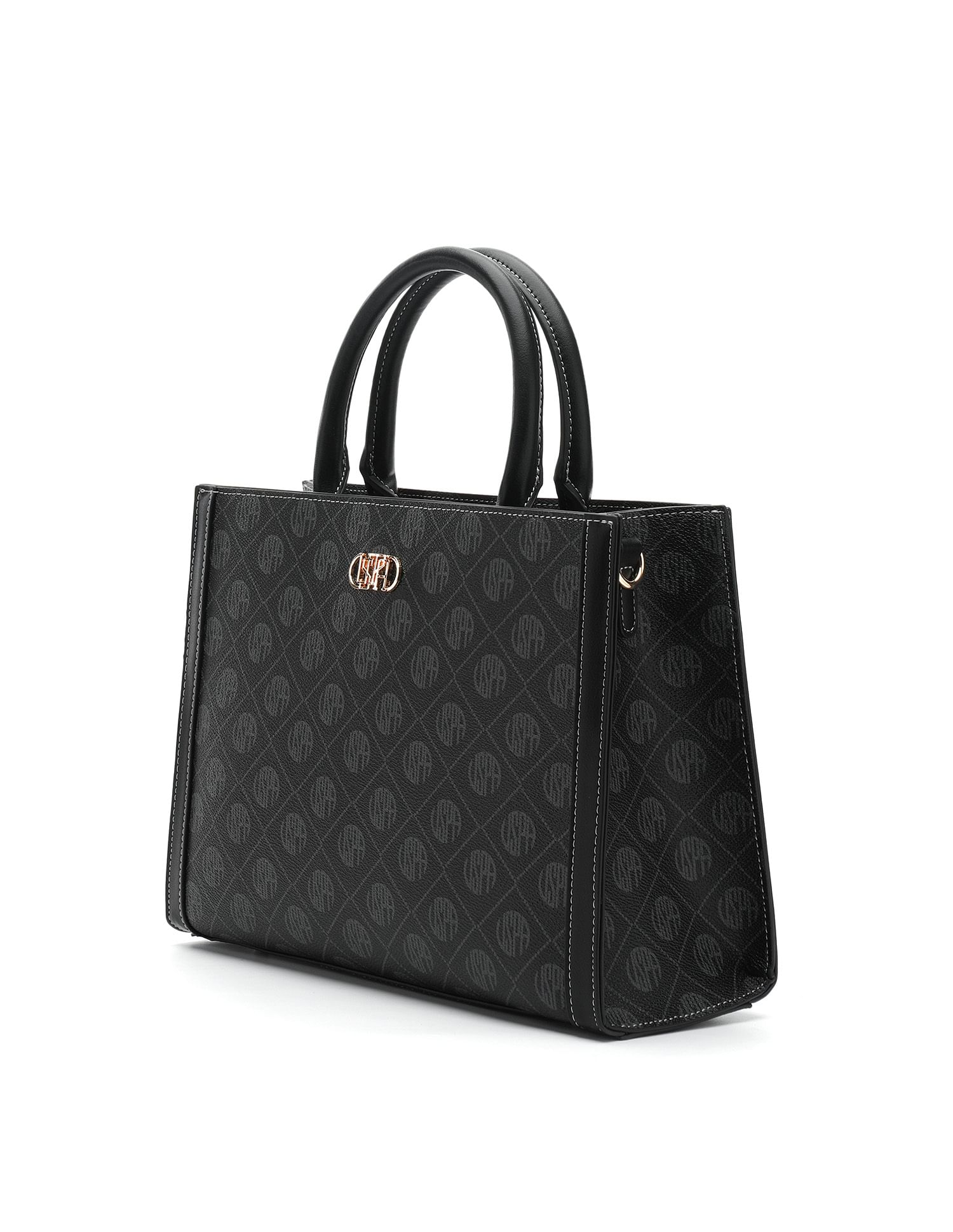 Bernice Monogram Satchel Bag Black - U.S. Polo Assn. India | Large