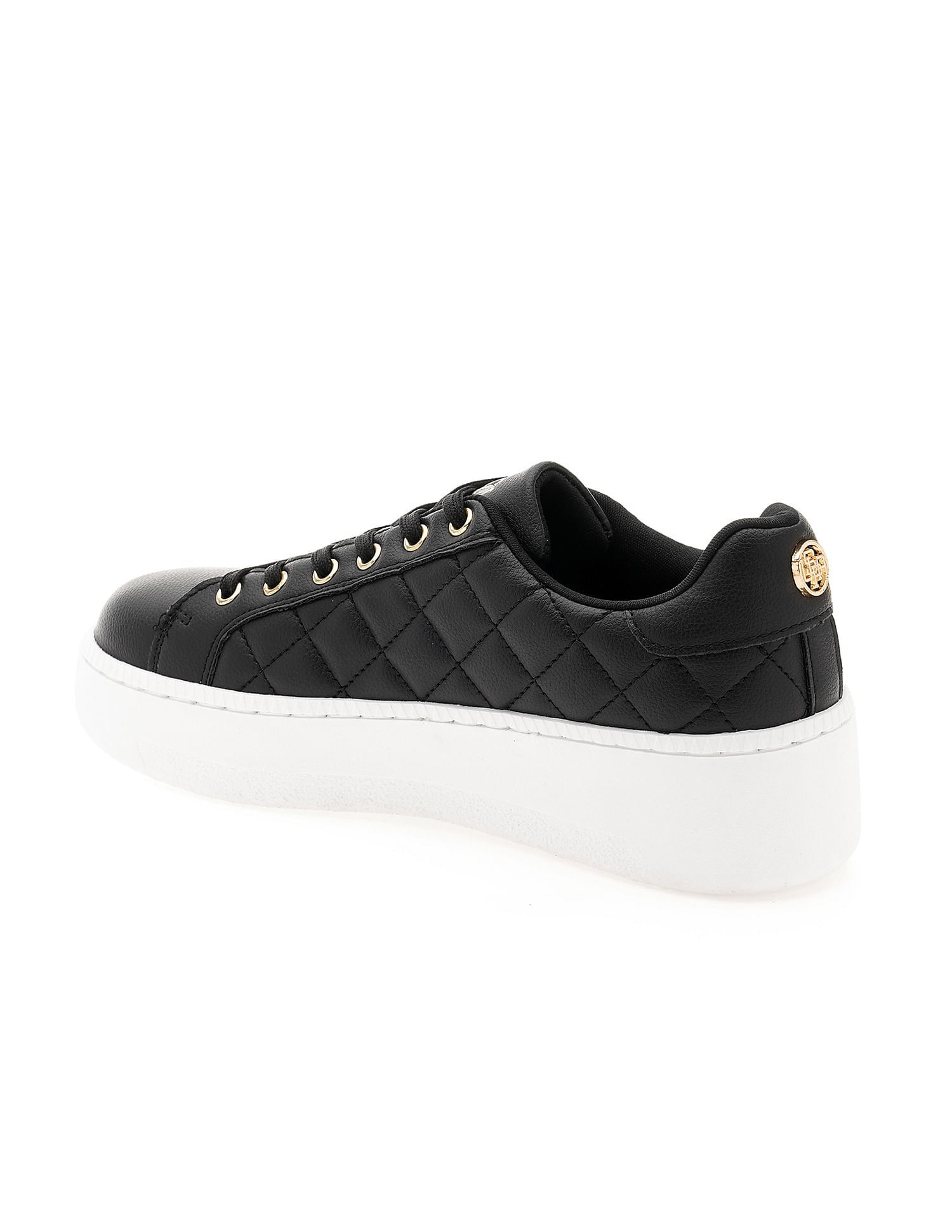 Women Textured Gabriella Metallic Logo Sneakers Black - U.S. POLO ASSN. | Large