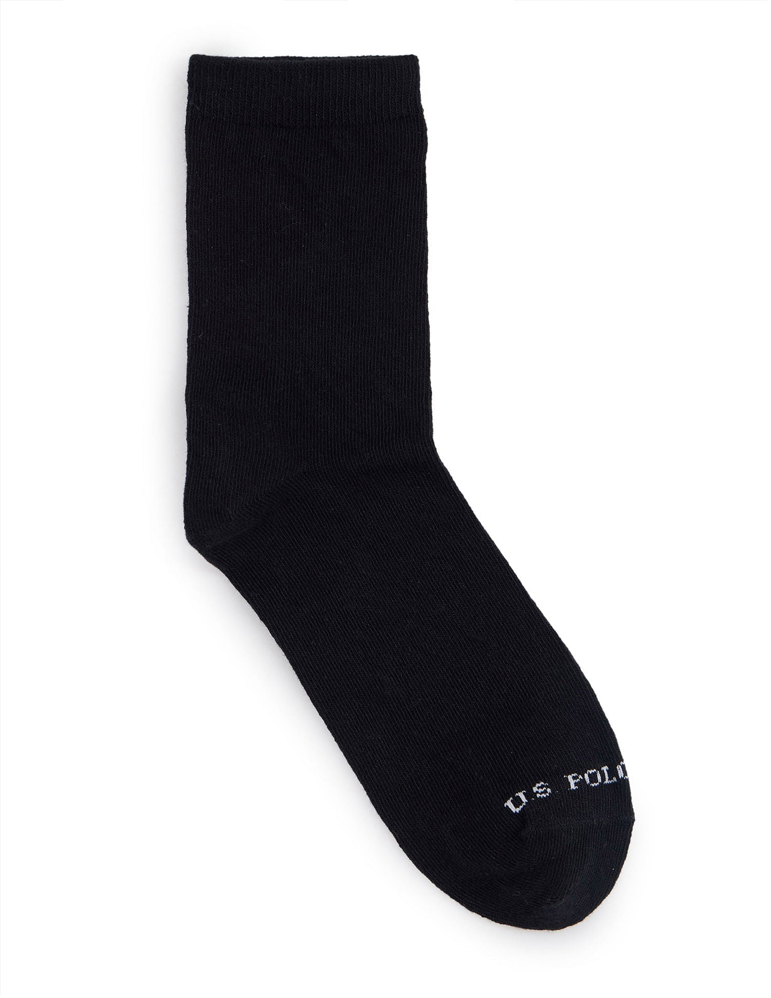 Boys Mid-Calf Length KS001 Socks - Pack Of 3 Black - U.S. POLO ASSN. | Large