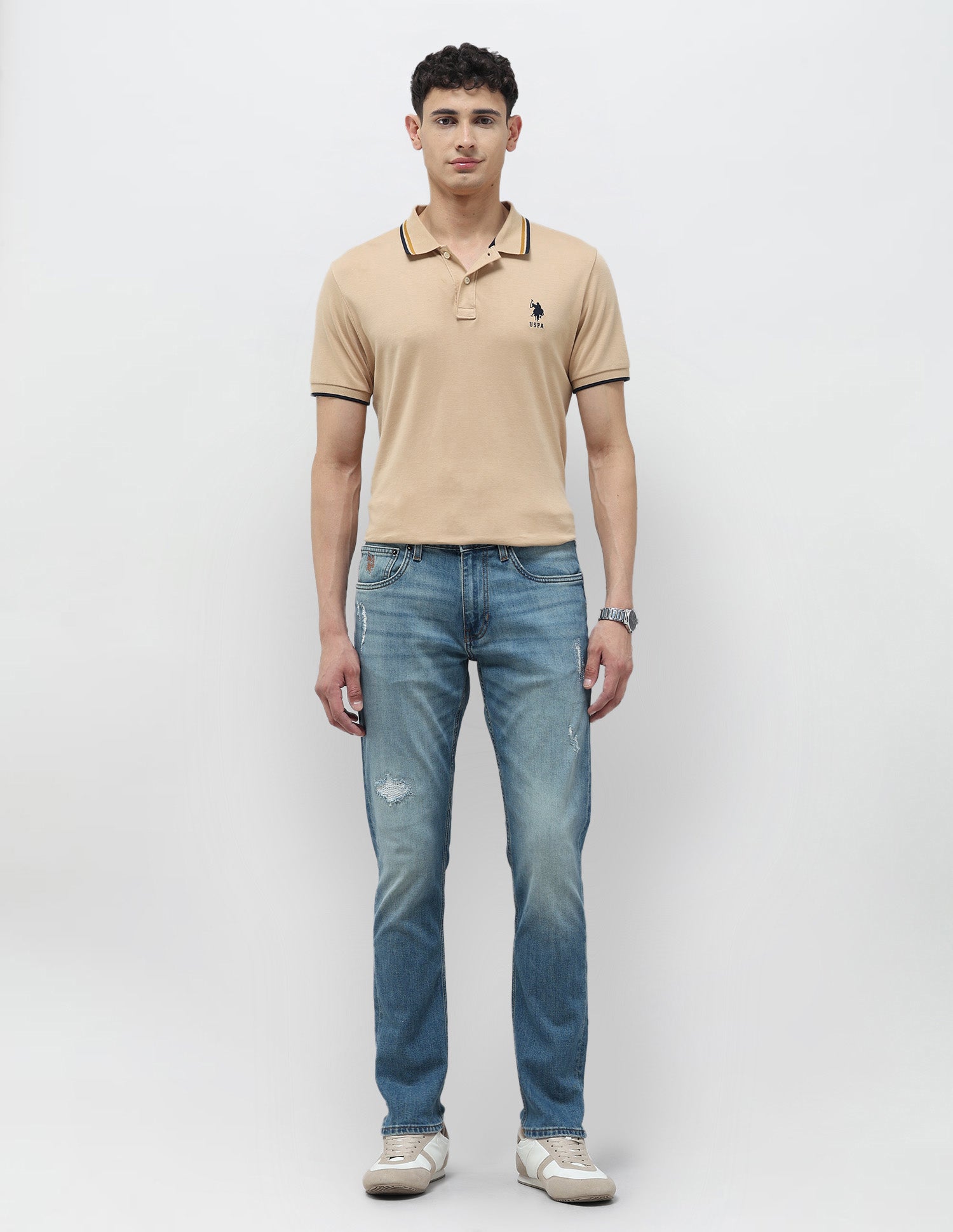 Brandon Slim-Tapered Fit Blue Jeans Blue - U.S. POLO ASSN. | Large