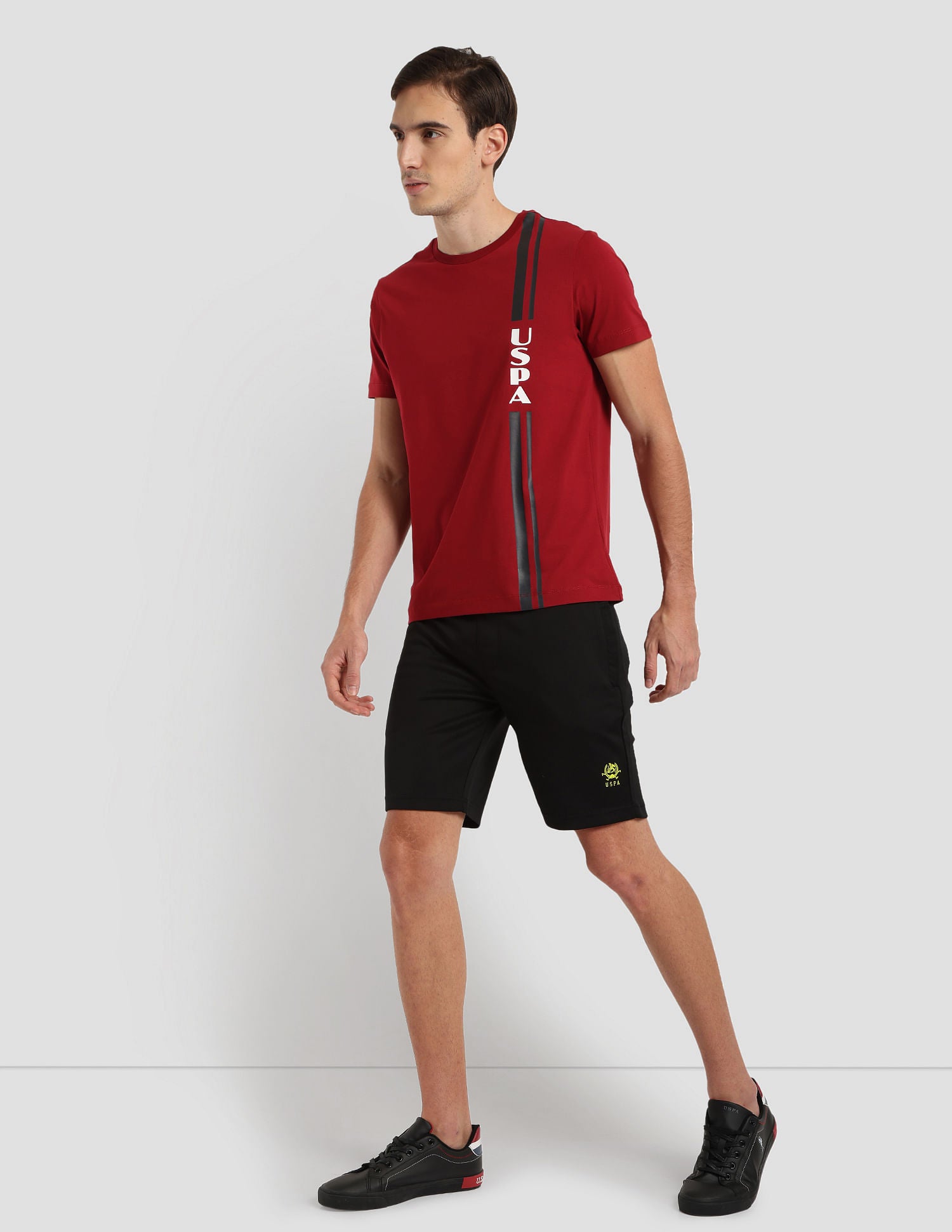 Brand Print Sport T-Shirt Dark Red - U.S. Polo Assn. India | Large