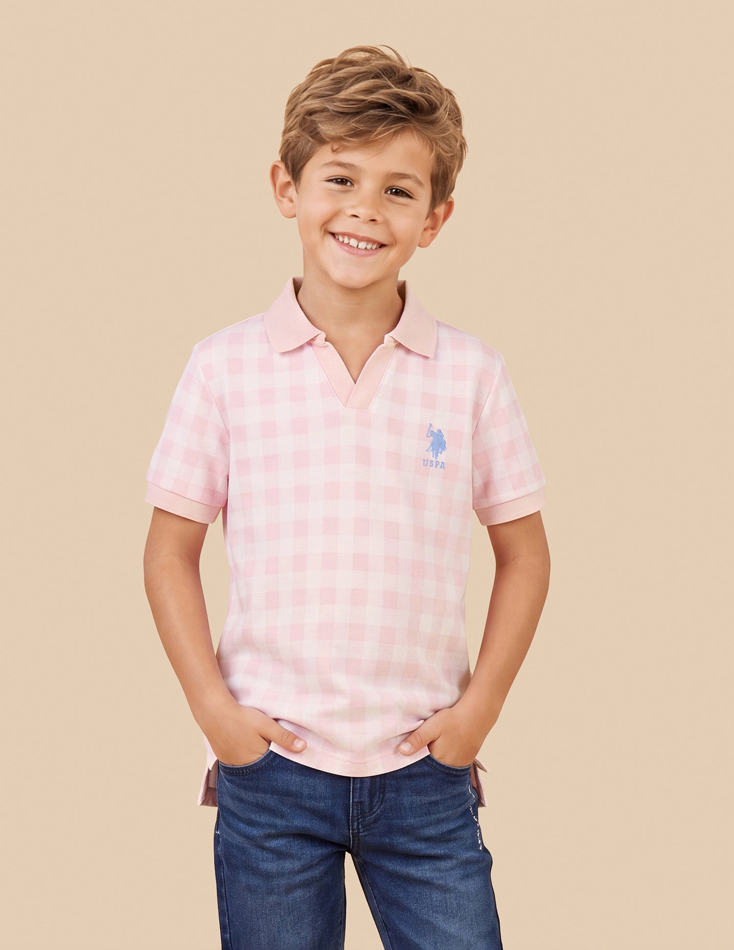 Checked Regular Fit Polo Shirt Light Pink - U.S. Polo Assn. India | Large