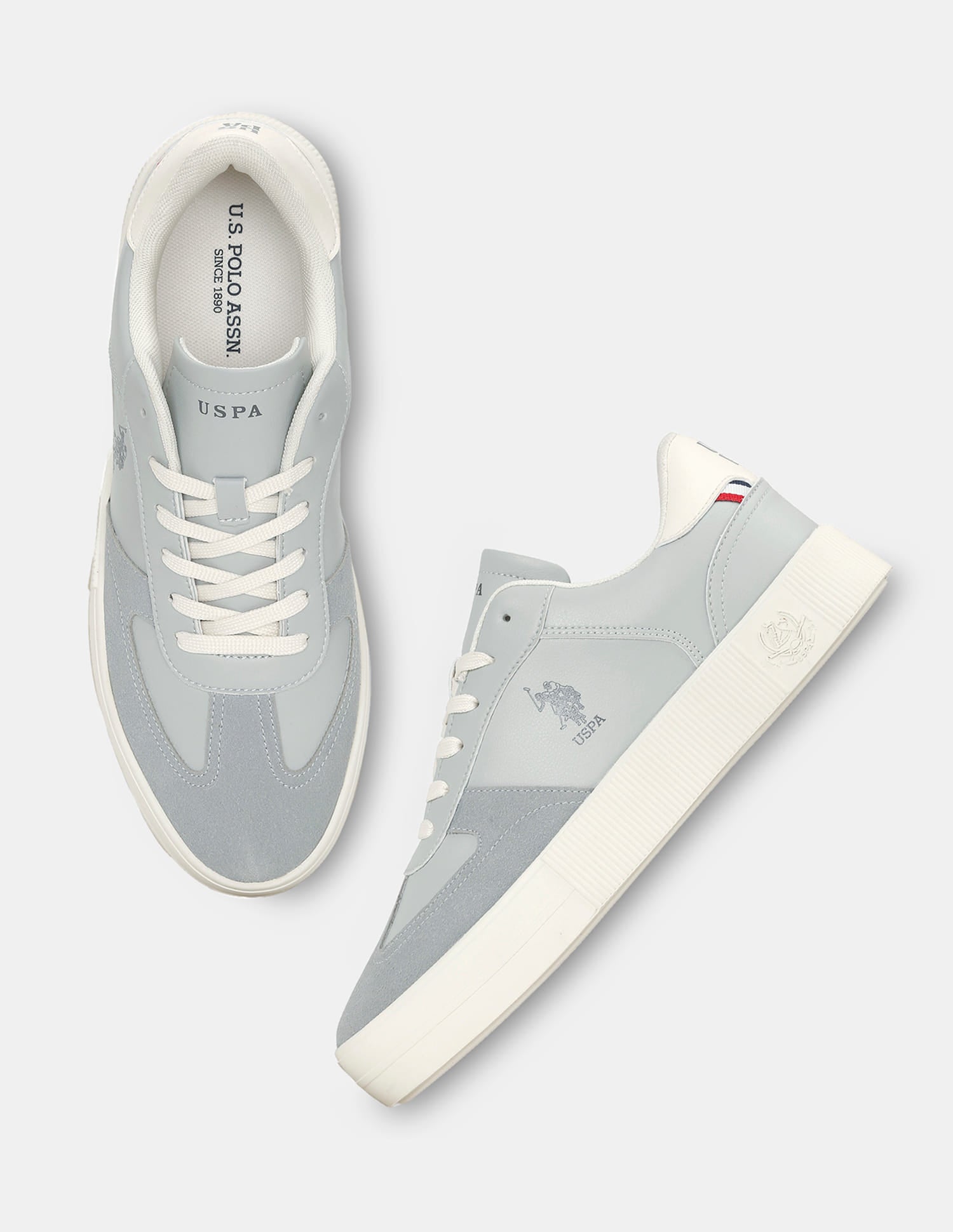 Men Colour Blocked Palfrey Sneakers Grey - U.S. Polo Assn. India | Large