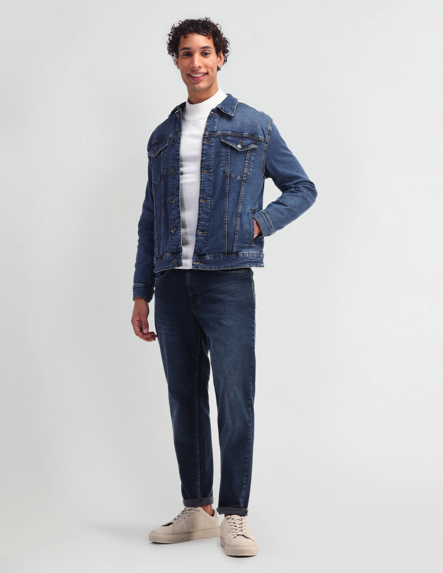 Solid Regular Fit Jacket Blue - U.S. POLO ASSN. | Large