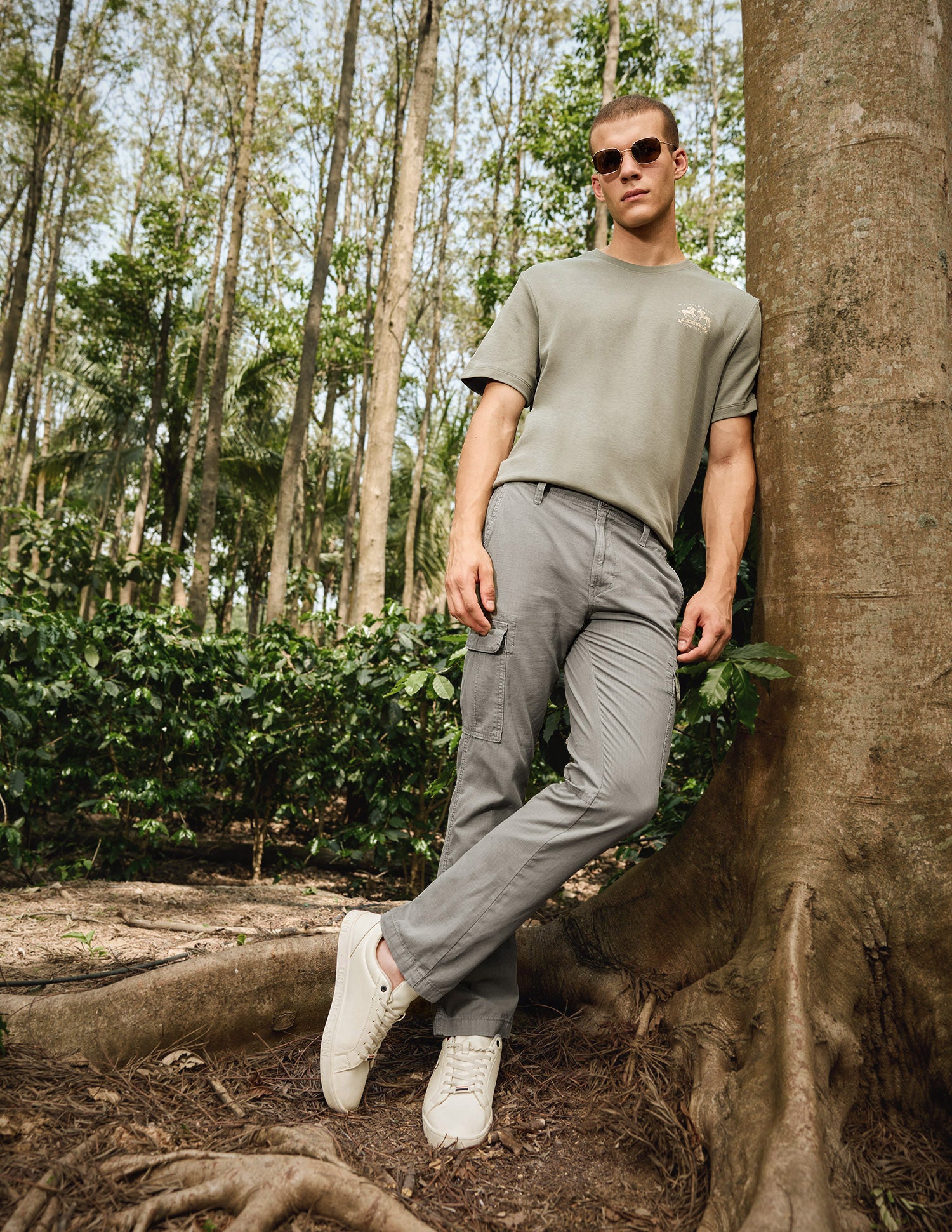 Straight Fit Cargo Trousers Light Grey - U.S. Polo Assn. India | Large