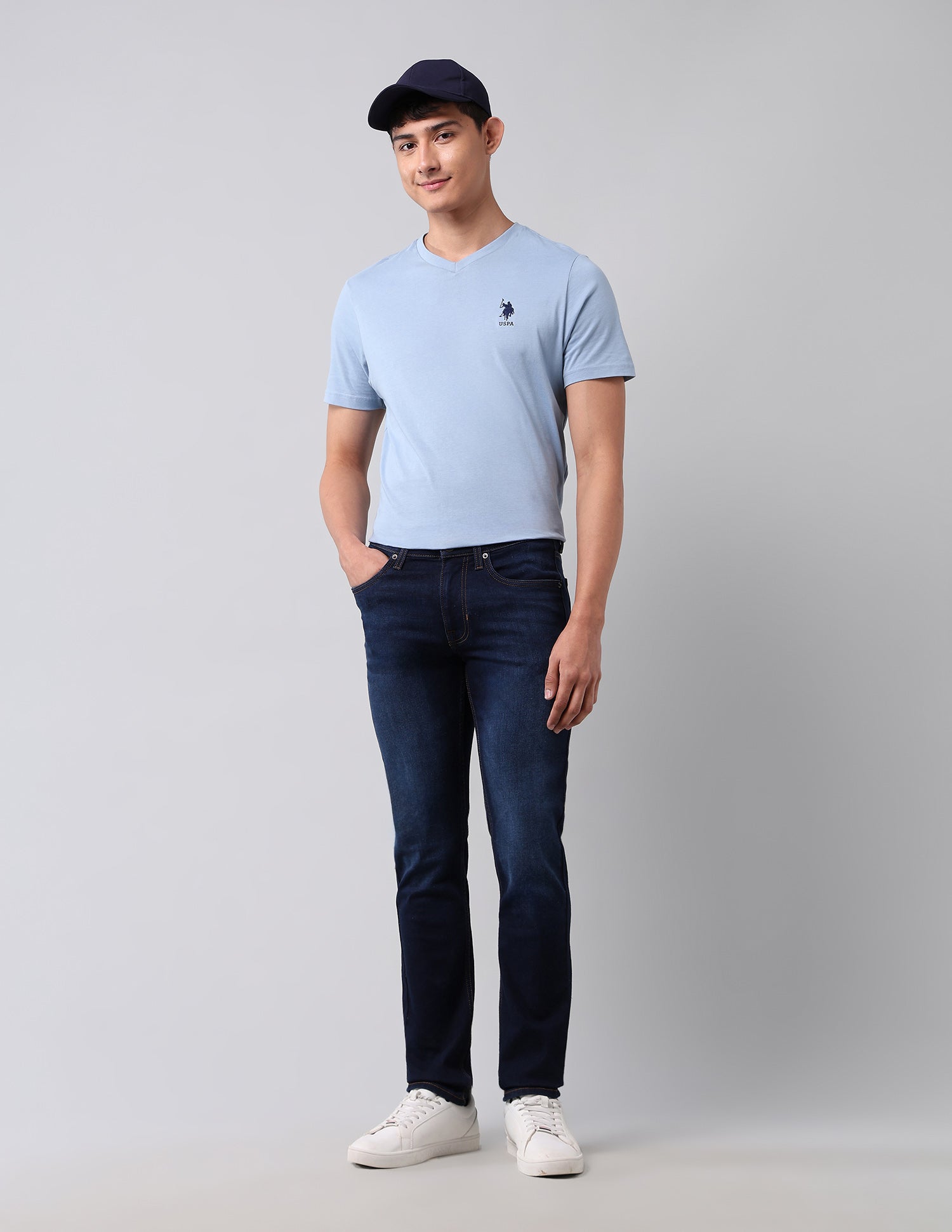 Regallo Skinny Fit Blue Jeans Dark Blue - U.S. Polo Assn. India | Large