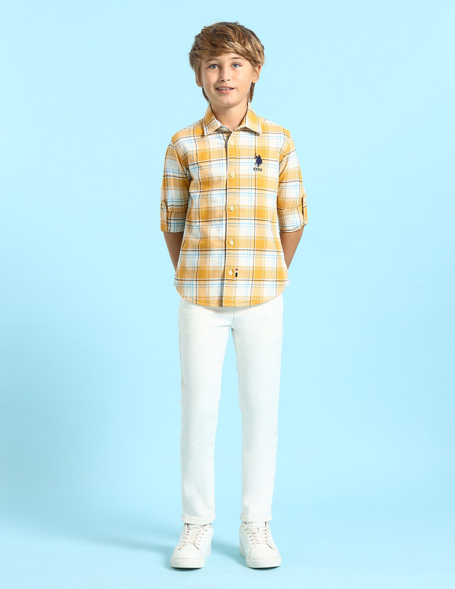 Boys Regular Fit Oxford Shirt Yellow - U.S. POLO ASSN. | Large