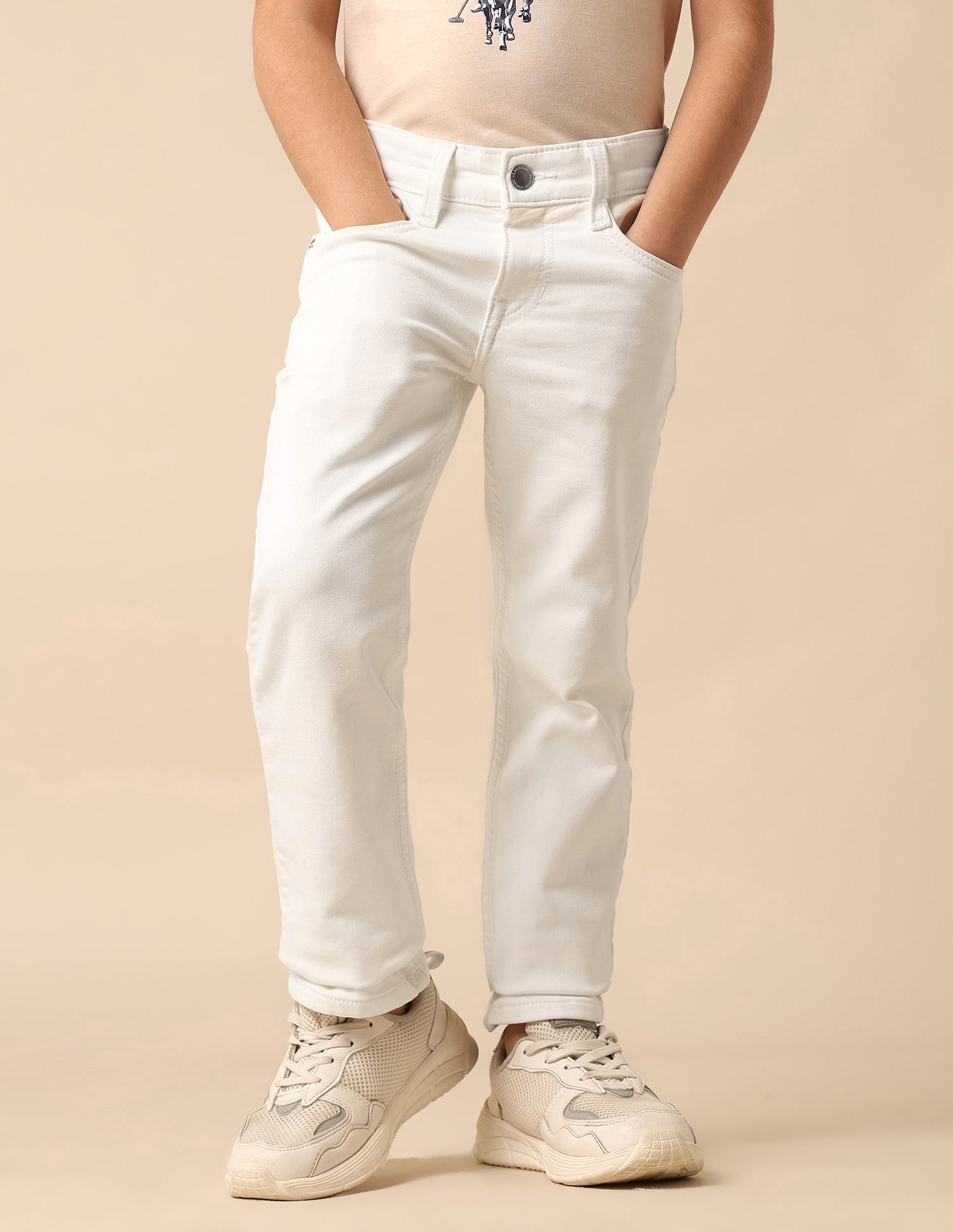 Boys Mid Rise Relaxed Fit Jeans White - U.S. POLO ASSN. | Large