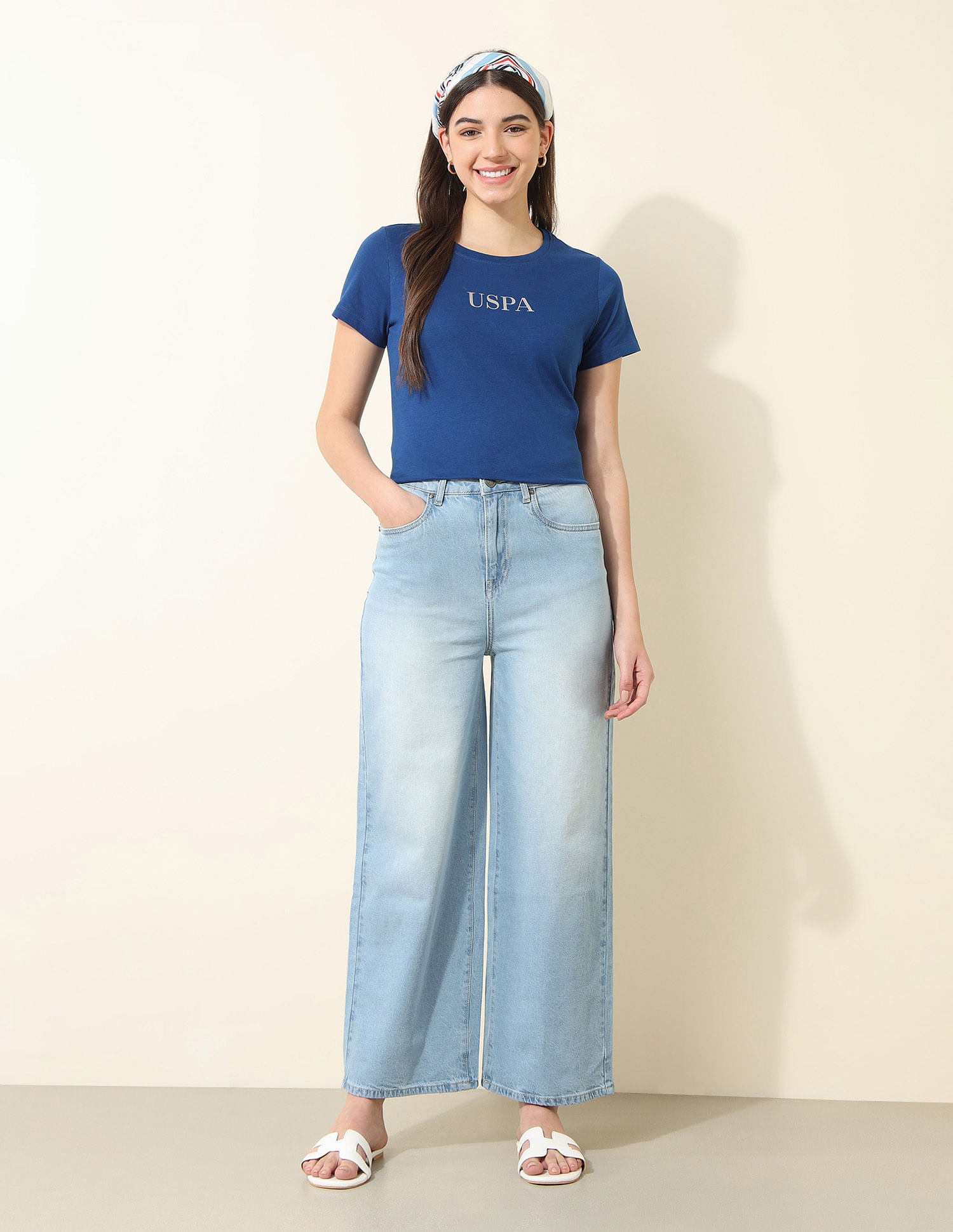 Regular Fit Brand Printed T-Shirt Royal Blue - U.S. POLO ASSN. | Large