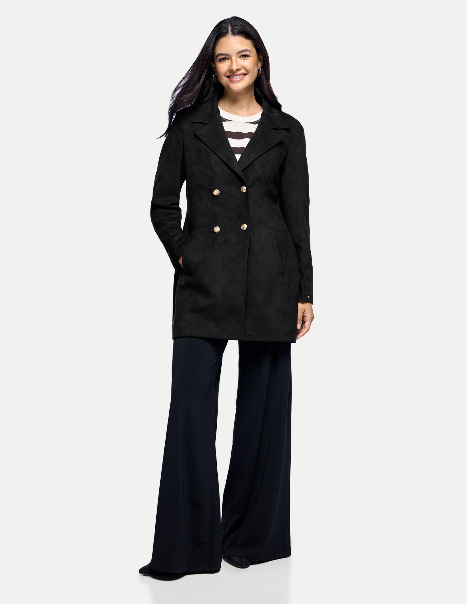 Longline Double Breasted Jacket Black - U.S. Polo Assn. India | Large