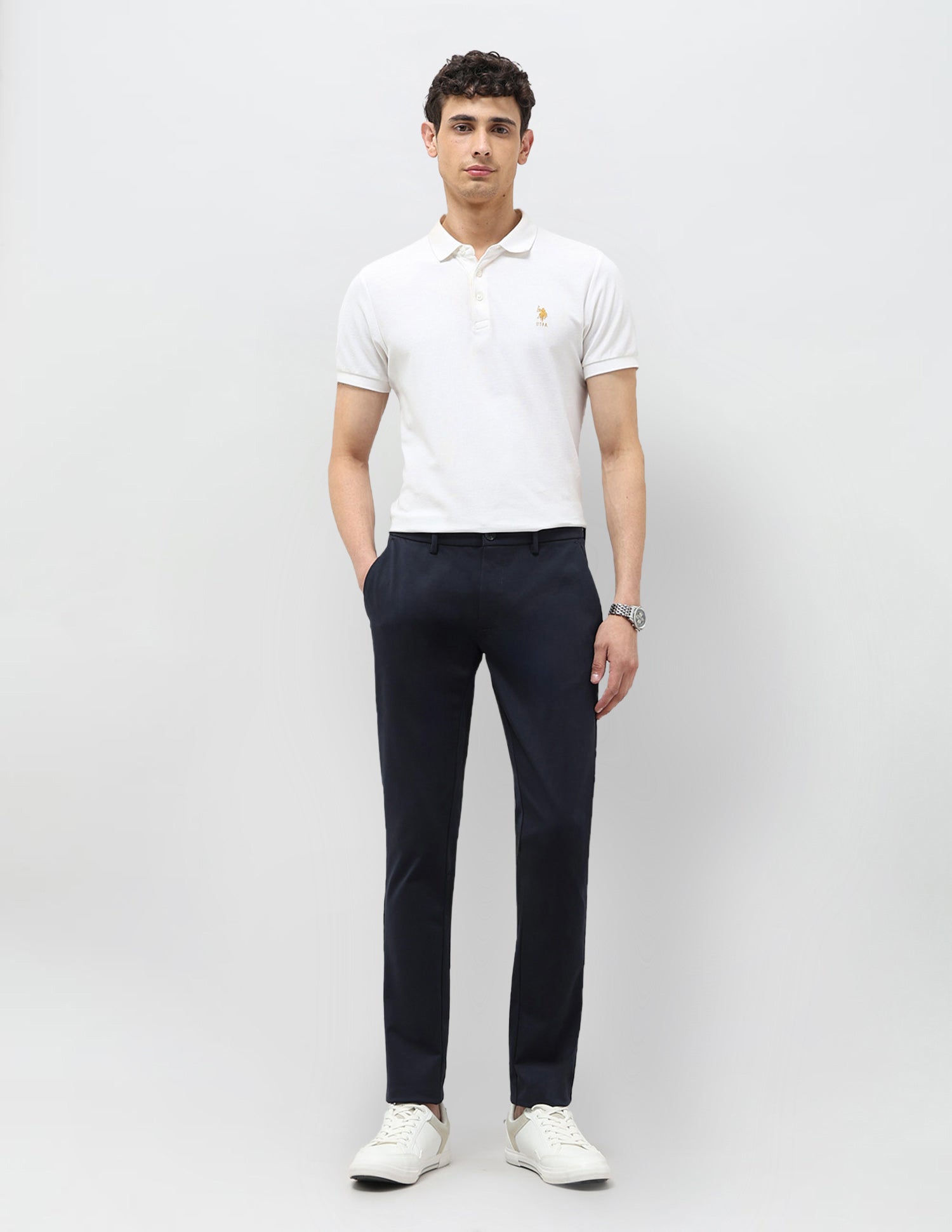 Mid Rise Slim Fit Trousers Navy - U.S. POLO ASSN. | Large