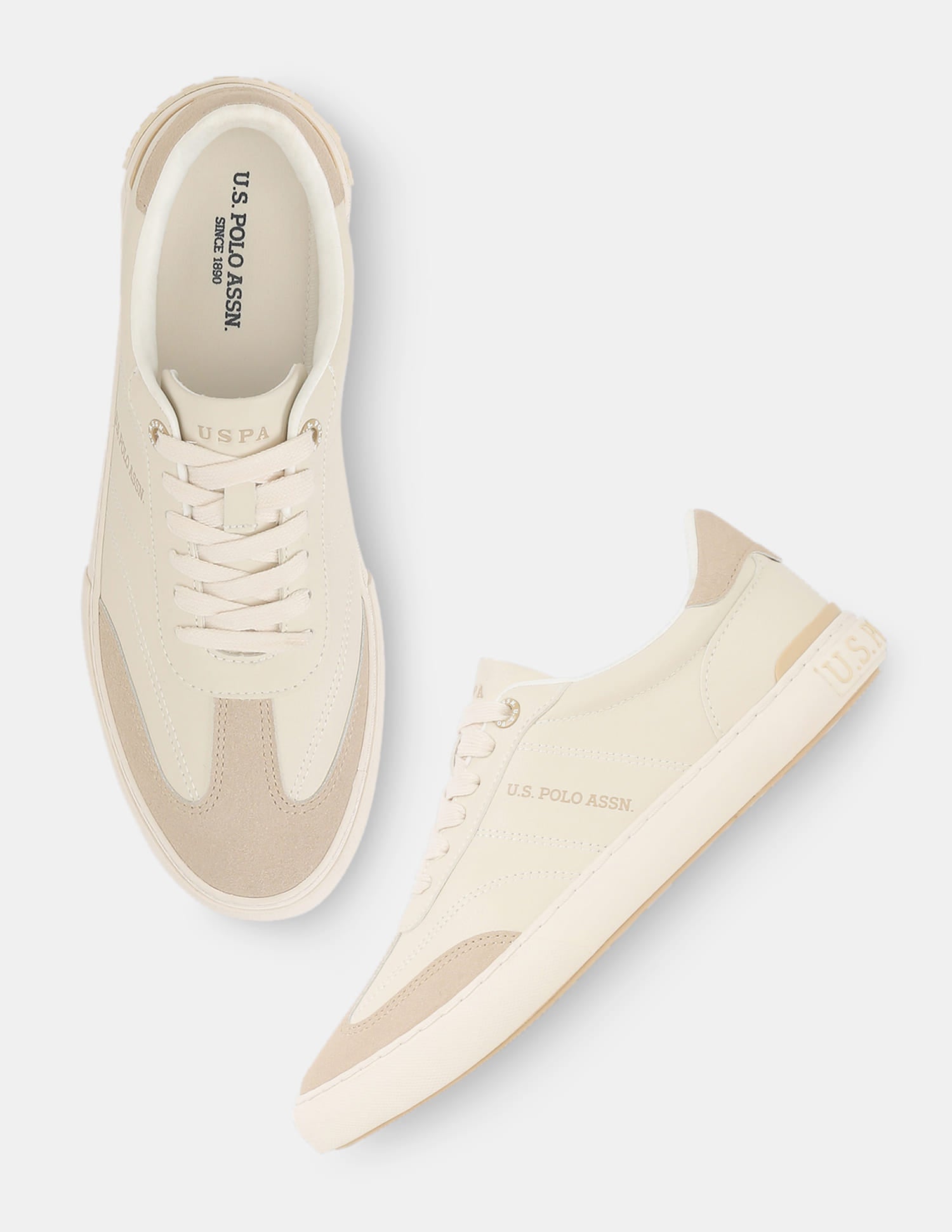 Men Colourblocked Gian 3.0 Sneakers Beige - U.S. Polo Assn. India | Large
