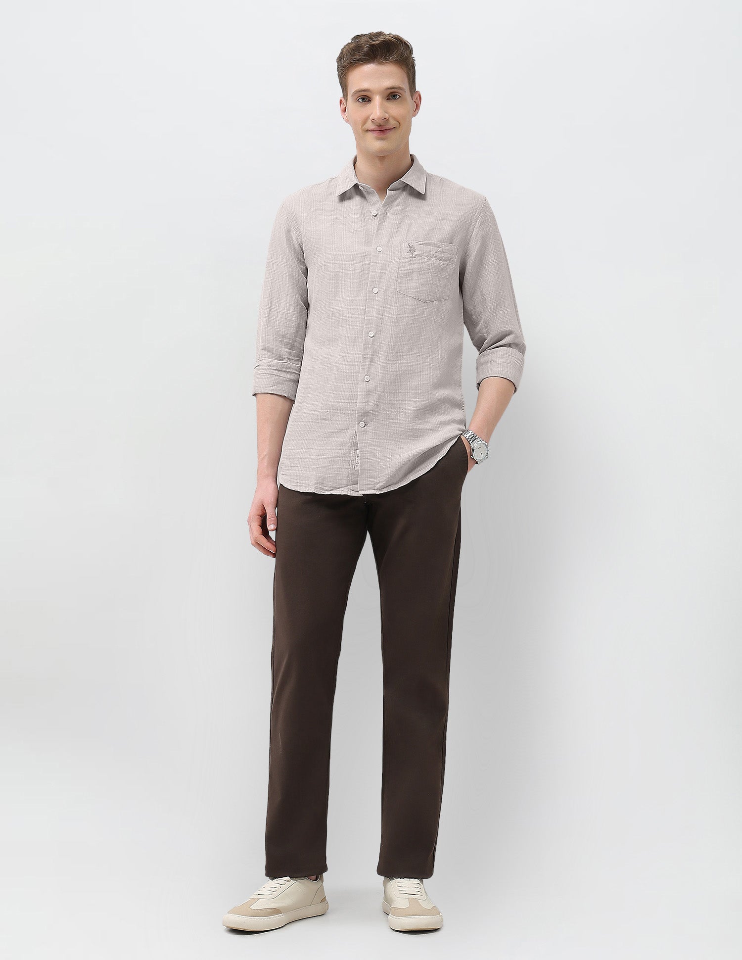 Plaid Checked Sotogrande Shirt Khaki - U.S. Polo Assn. India | Large