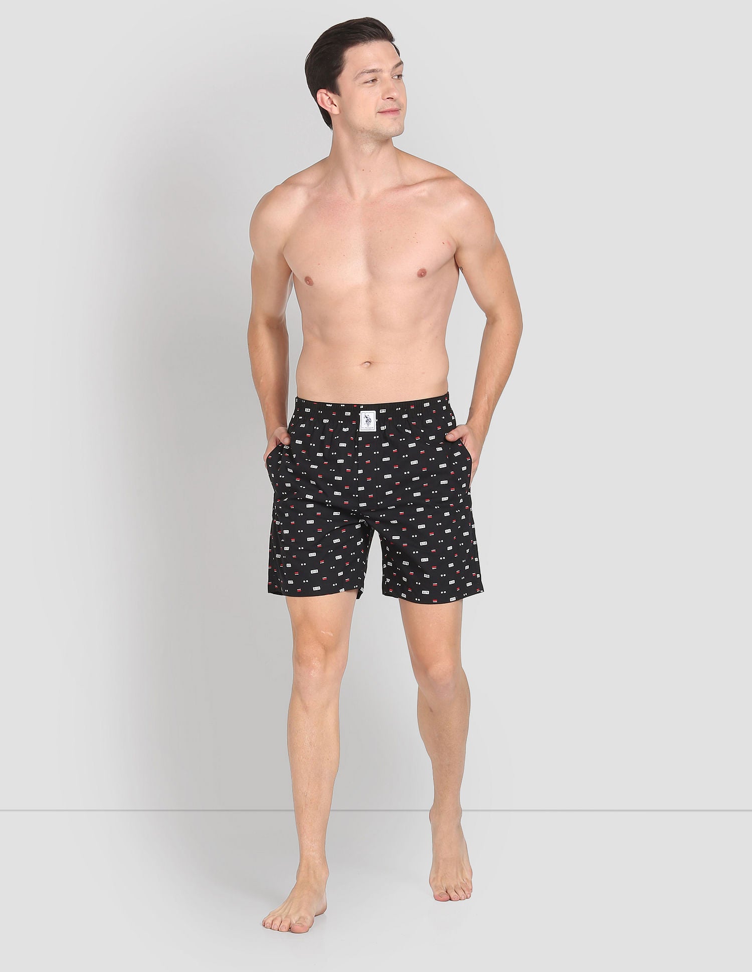 Pure Cotton Printed I600 Boxers - Pack Of 1 Black - U.S. POLO ASSN. | Large
