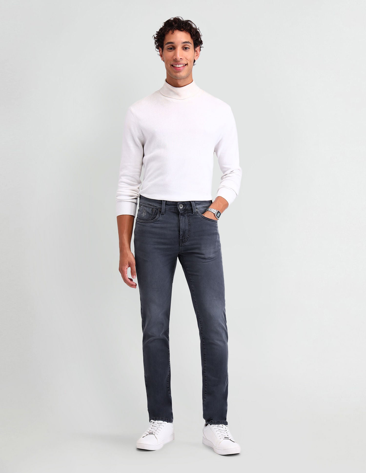 Regallo Skinny Fit Blue Jeans Blue - U.S. Polo Assn. India | Large