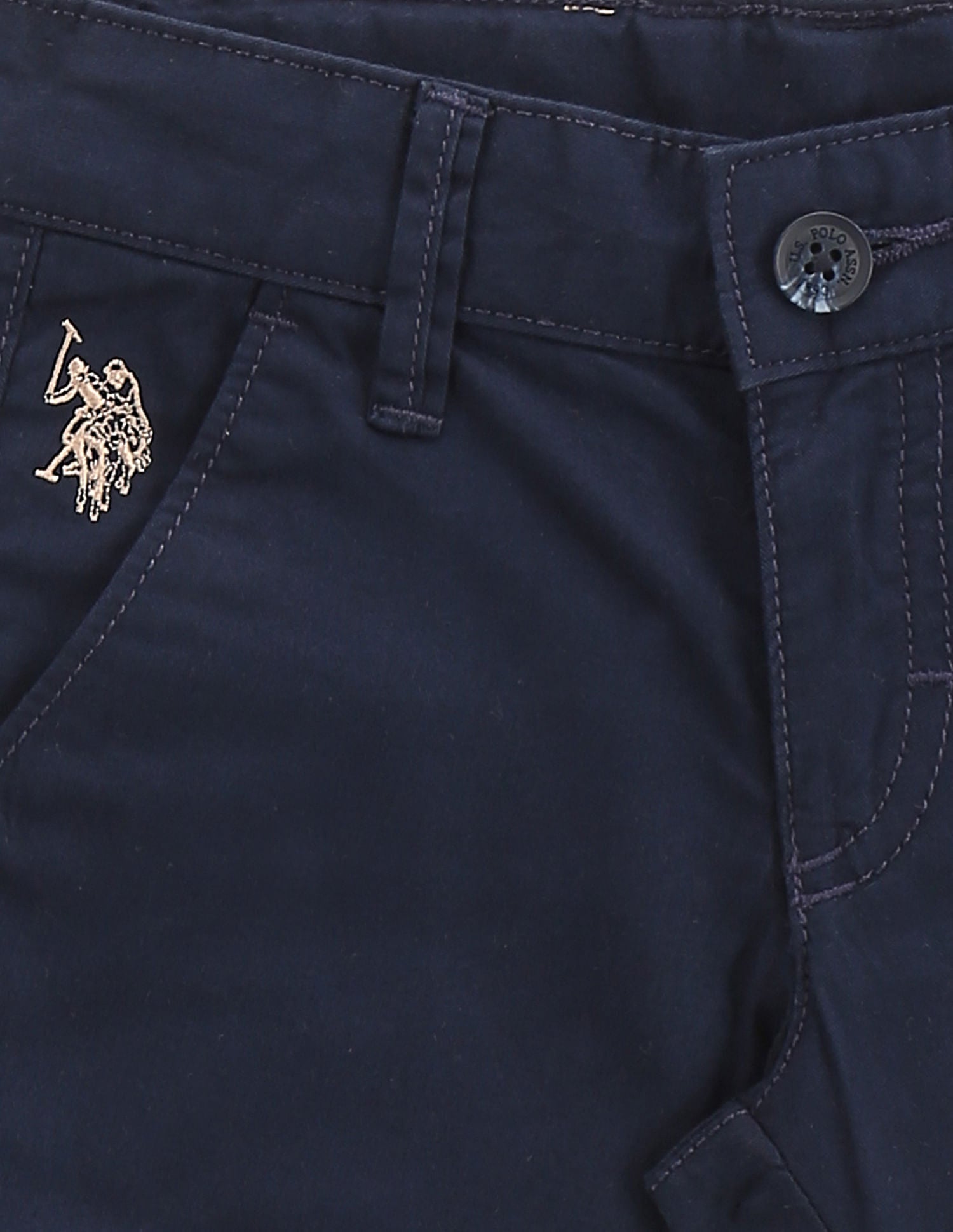 Boys Solid Cotton Shorts Blue - U.S. Polo Assn. India | Large