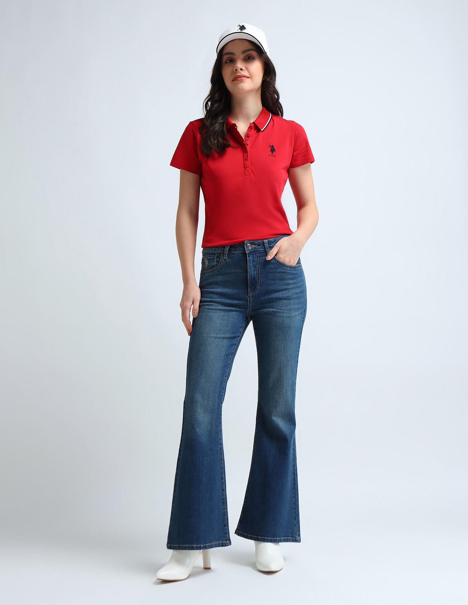 Floor Flared Fit Blue Jeans Blue - U.S. POLO ASSN. | Large