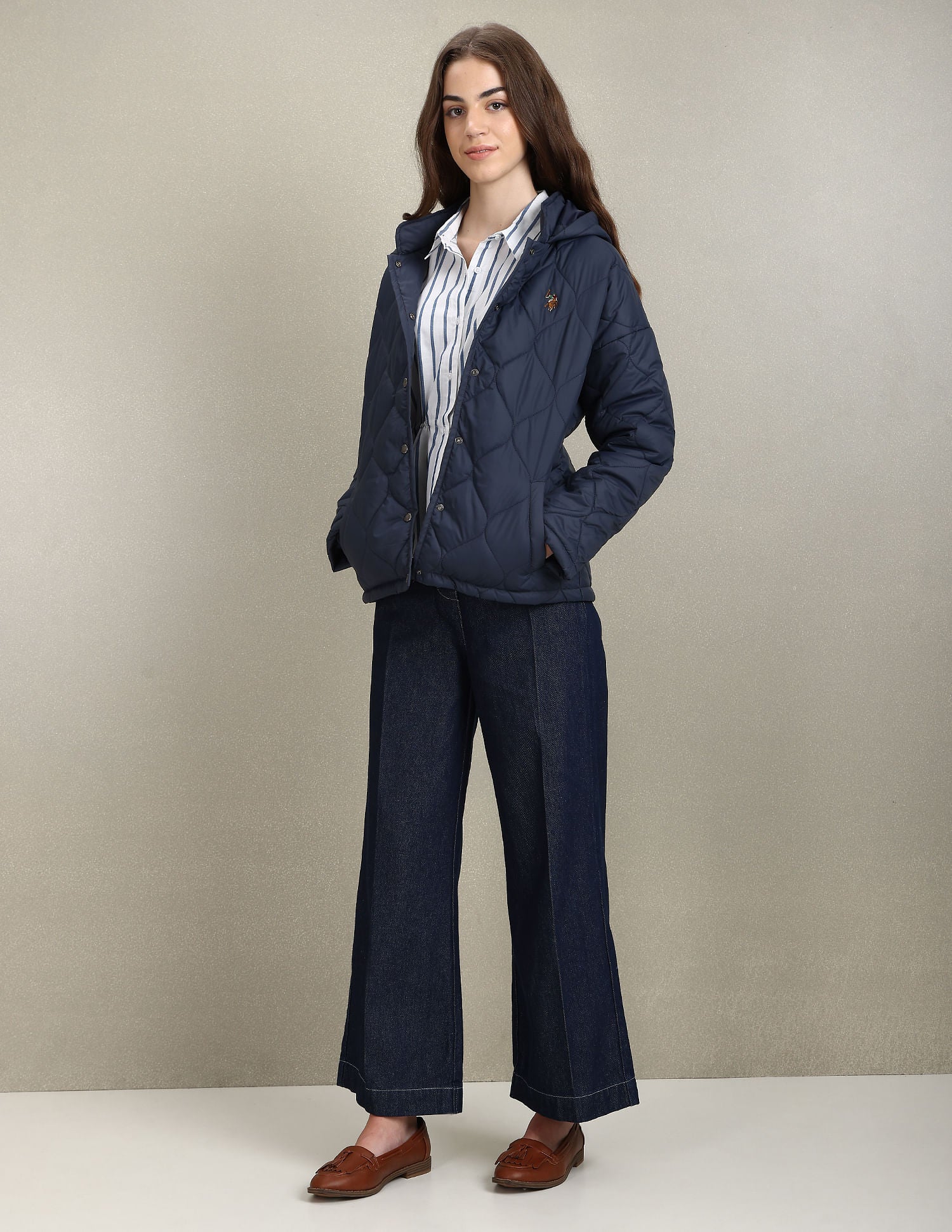 Hooded Puffer Jacket Navy - U.S. Polo Assn. India | Large